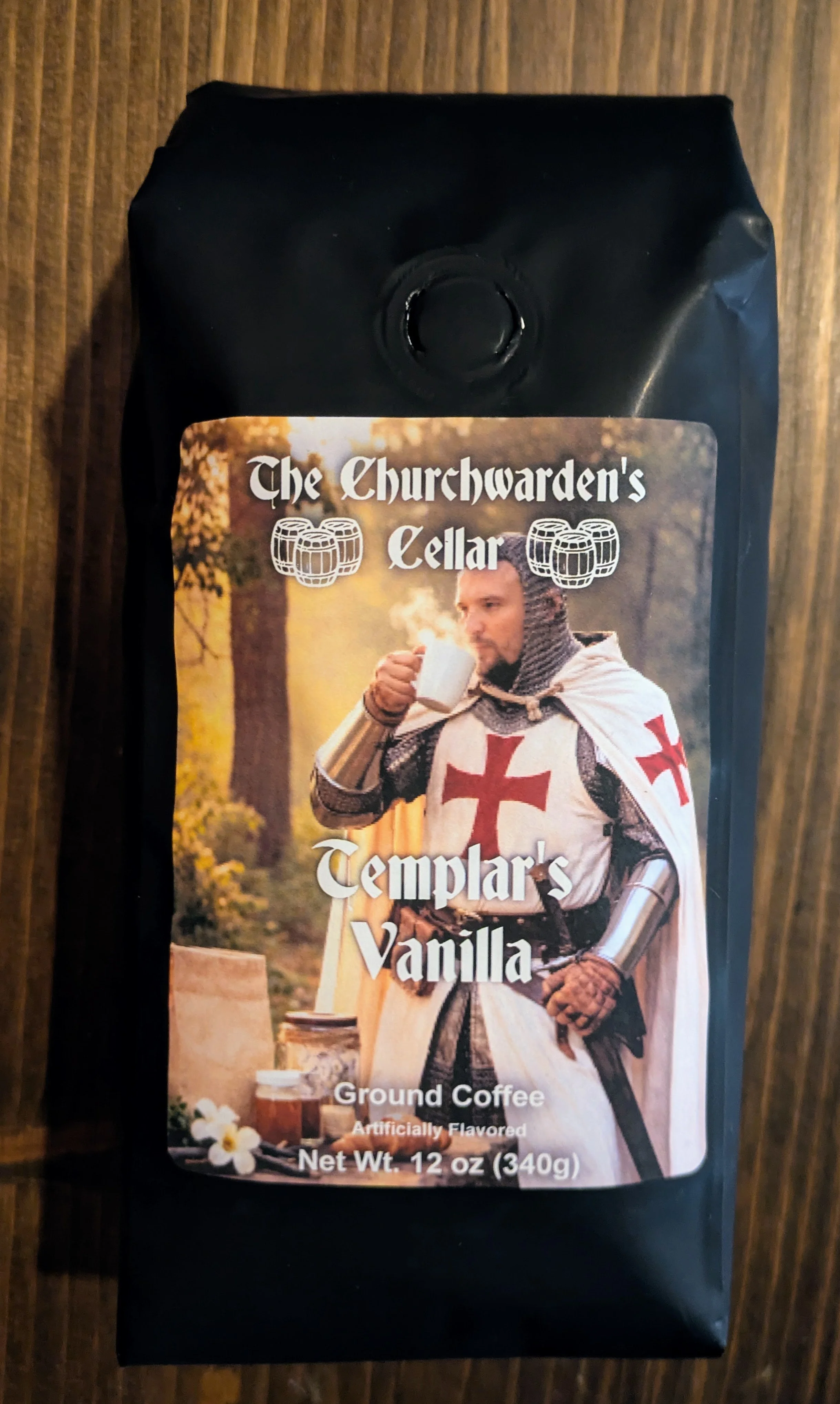Templar's Vanilla Coffee Blend (12oz, Ground Coffee)