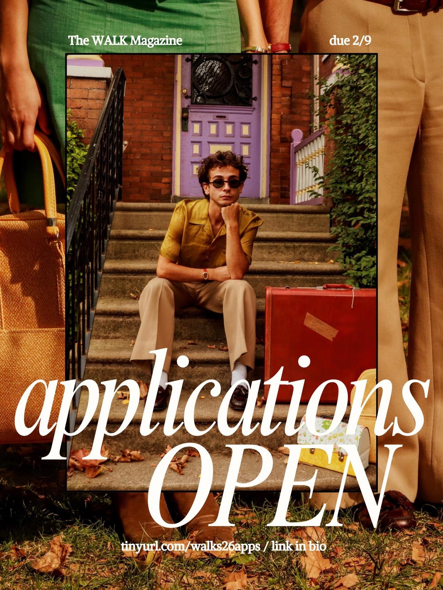 Apply for The WALK at tinyurl.com/walks26apps or click the link in our bio!! Info session slides linked on the doc. Get your applications in by NEXT MON @ 11:59 PM 🖤