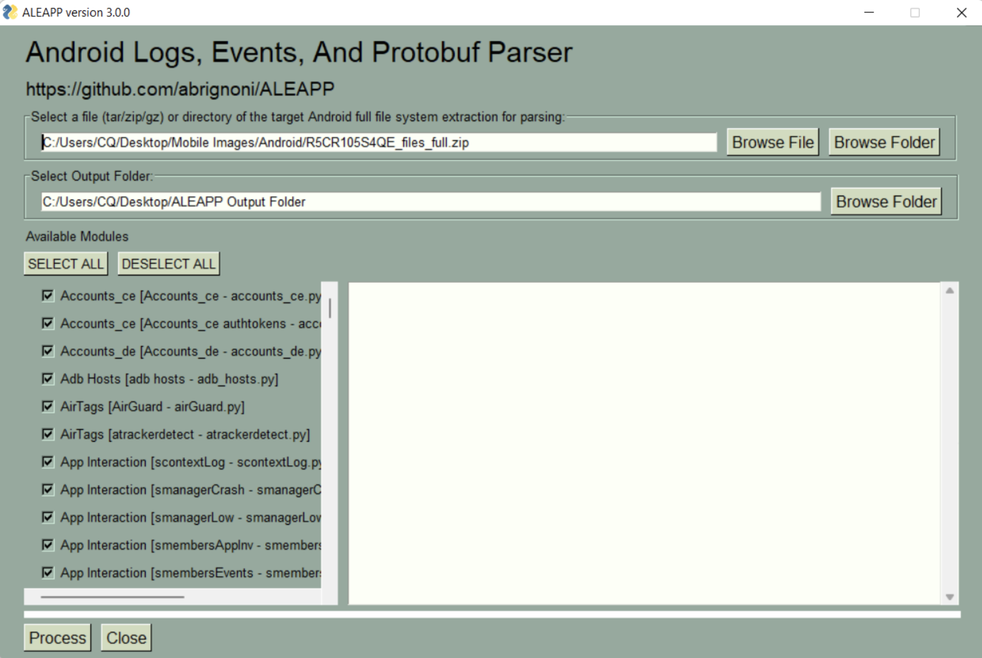 Getting started with ALEAPP