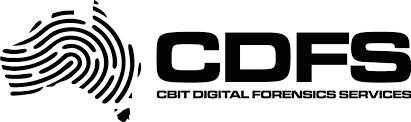 Logo for CBIT Digital Forensics Services with fingerprint graphic and bold text