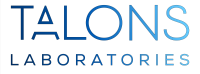Talons Laboratories logo with blue and gray text