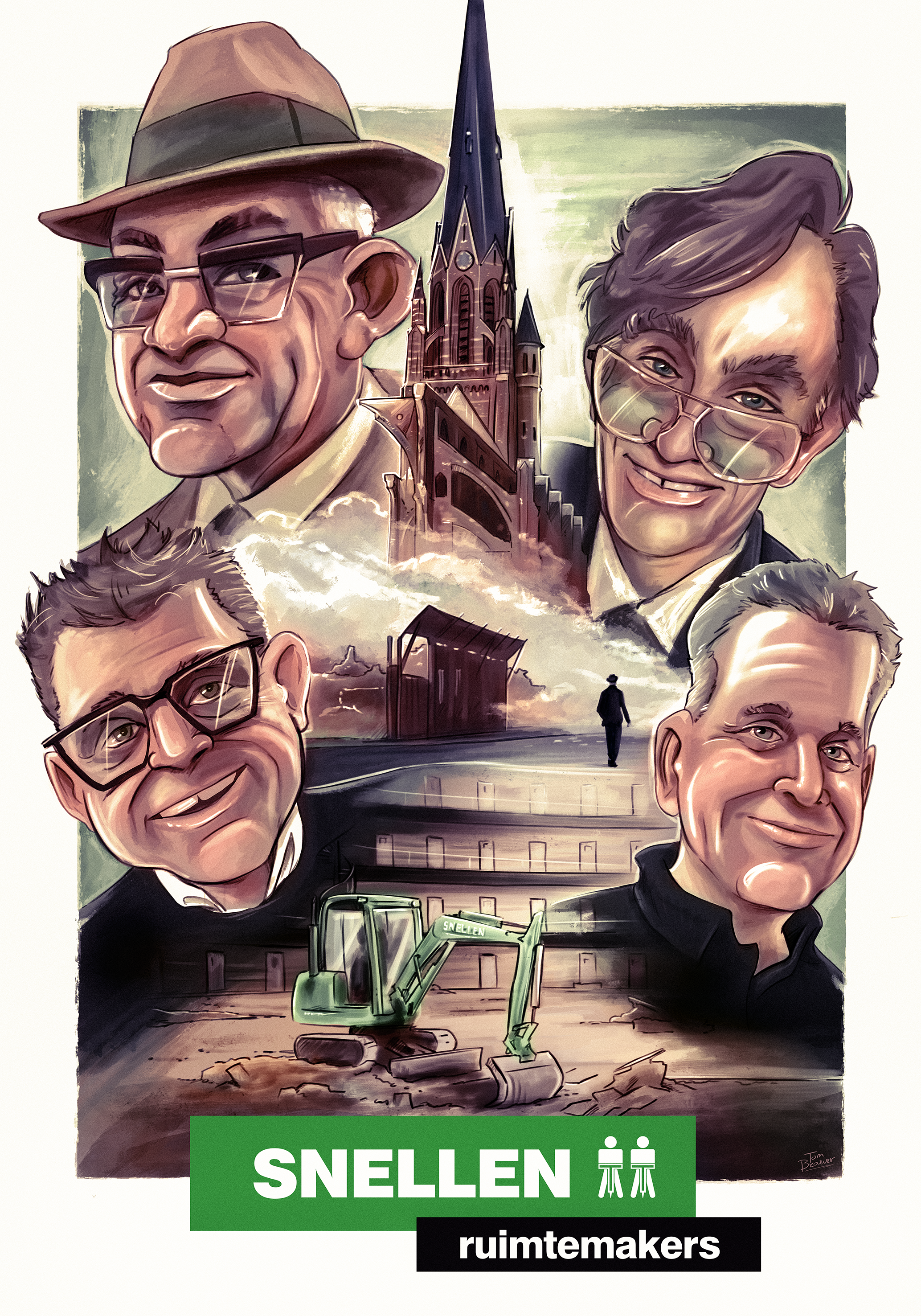 Illustratie 40 jarig jubileum gebroeders Snellen