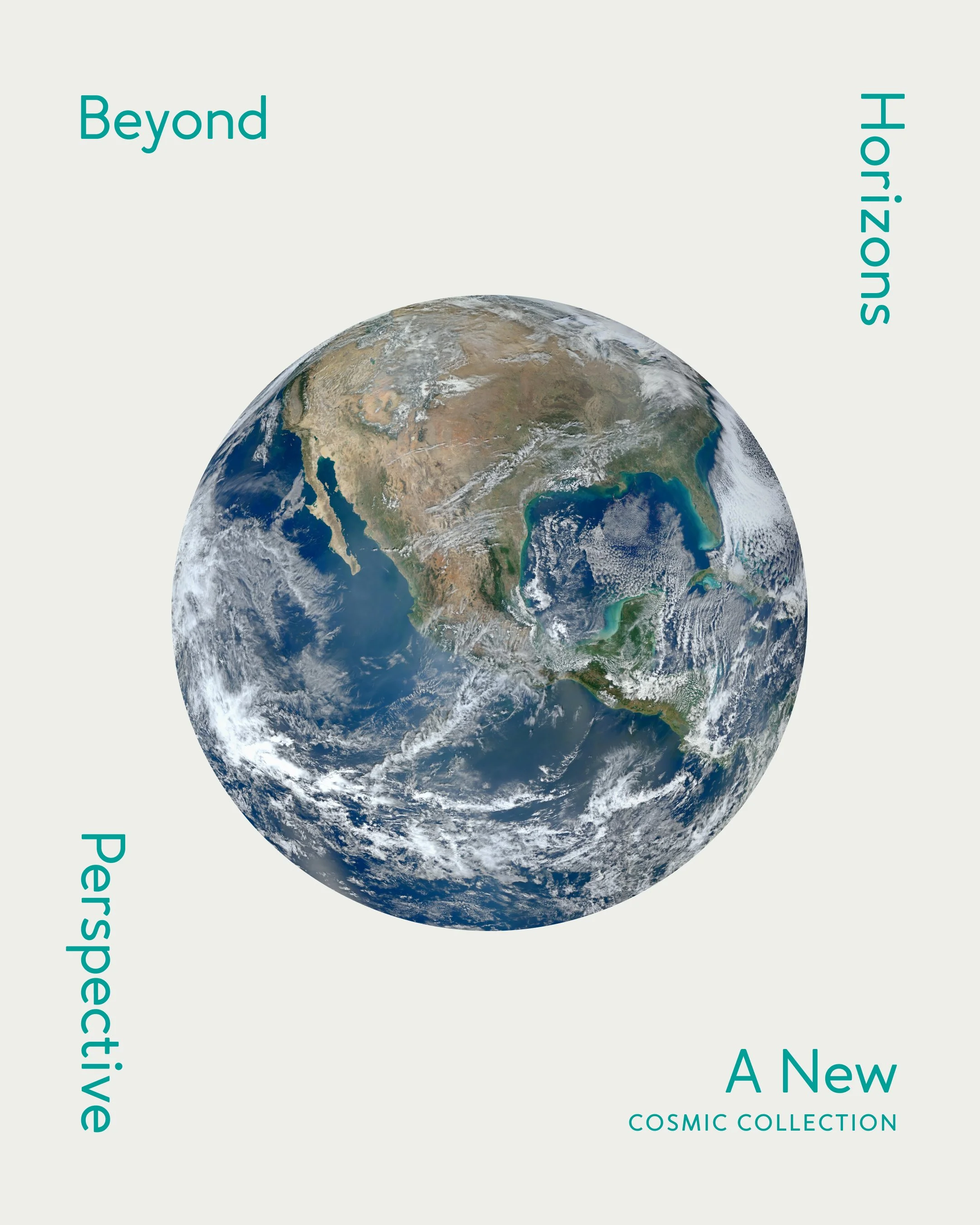 Design of Earth from space with overlapping text that reads 'Beyond Your Expectations' and 'A New Cosmic Collection'.