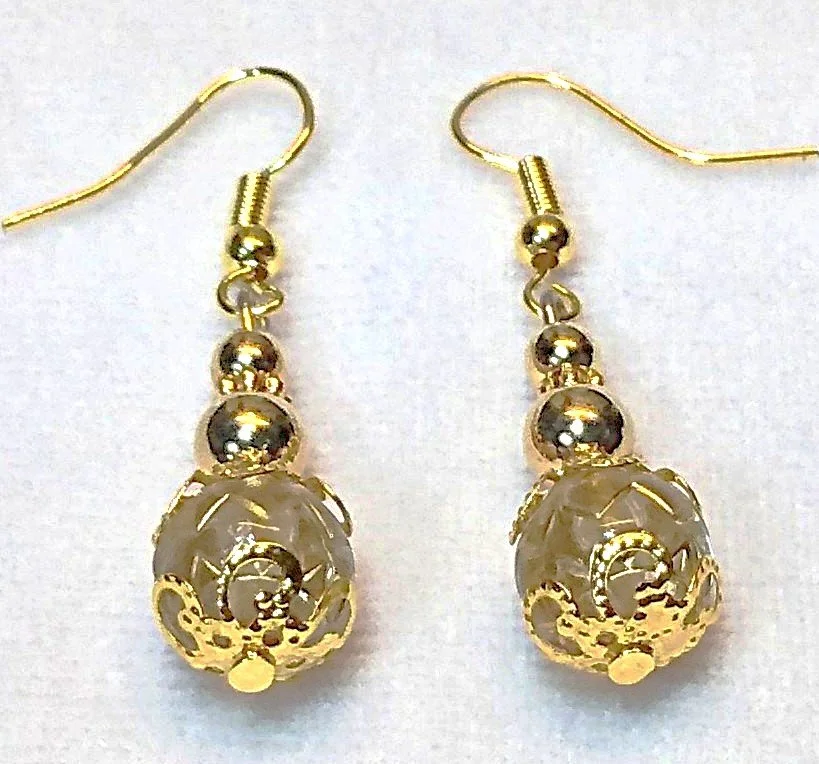 Luxe Gold Filigree Drop Earrings