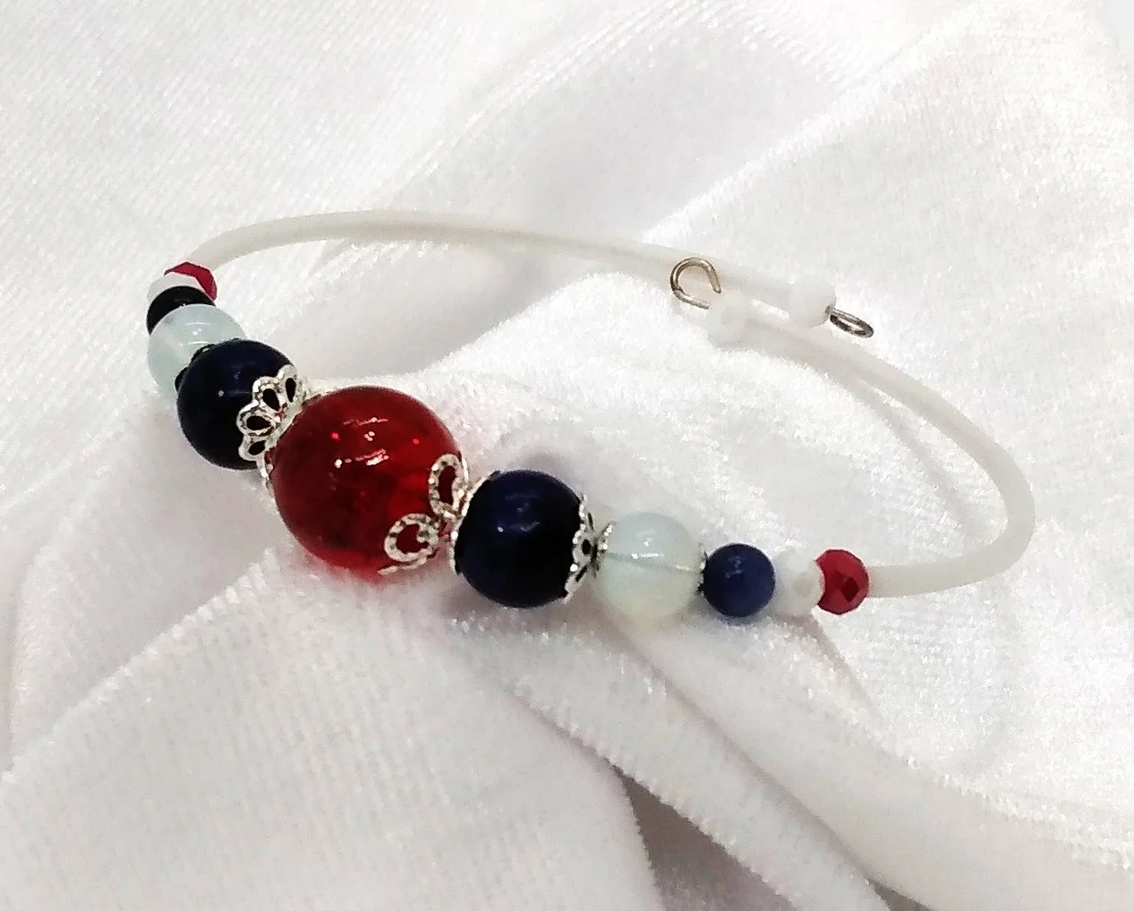 Red, White & Blue Beaded Bracelet
