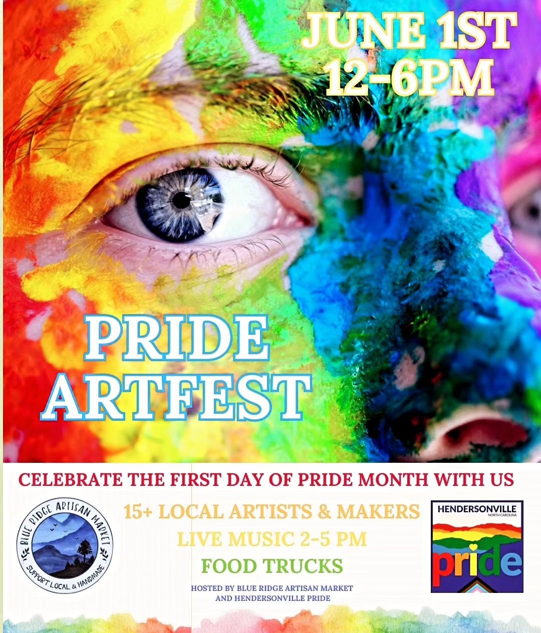 Come join us for art and entertainment!!

17 local LGBTQ+ Artists!!

Live Music 2:00-5:00

Food trucks on site