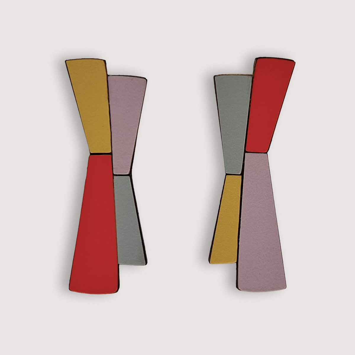 Lykke | Colourful Formica and Wood Statement Earrings
