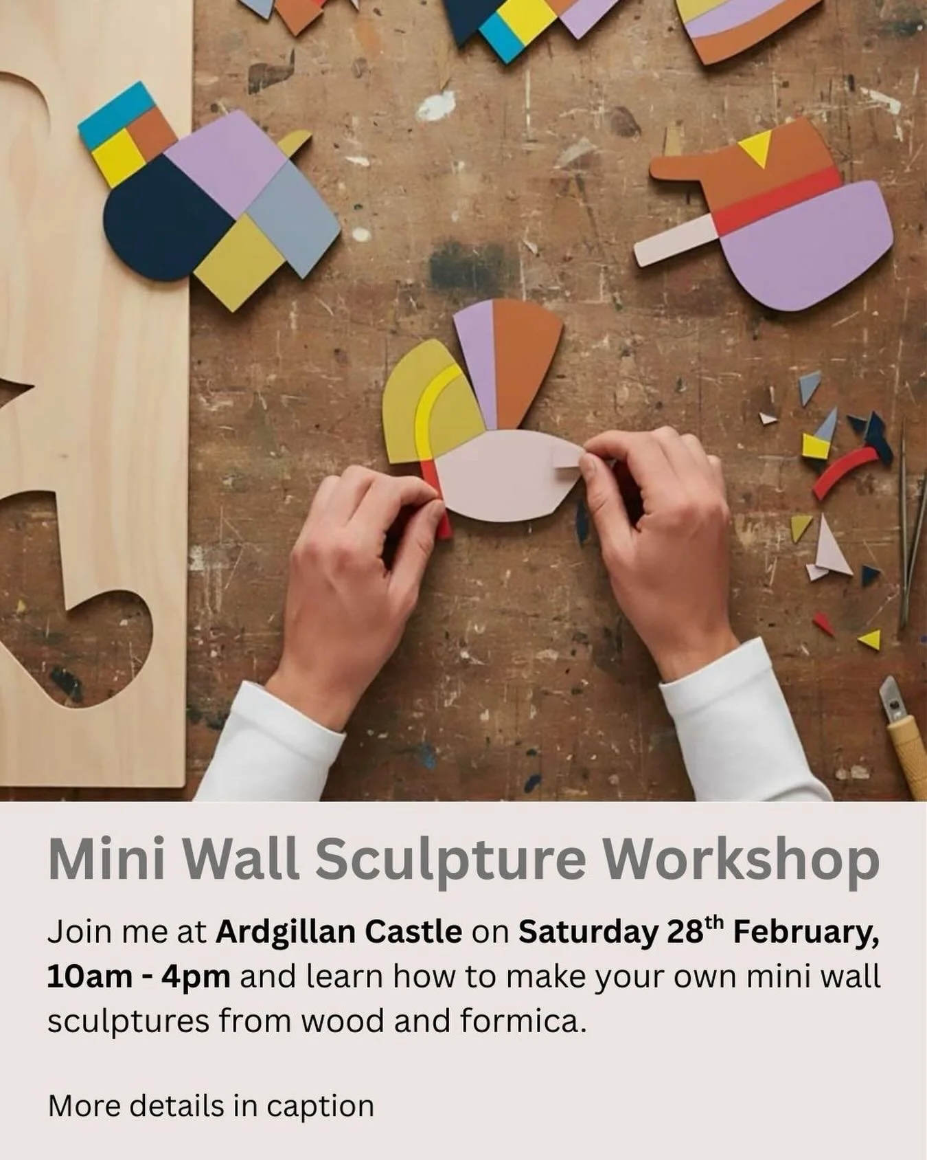 Still places left on my mini wall sculpture masterclass on 28th February, 10-4 at the beautiful @ardgillancastle. 

We&rsquo;ll take inspiration from the castle and gardens as a starting point. Then I&rsquo;ll guide you through my process on how to t