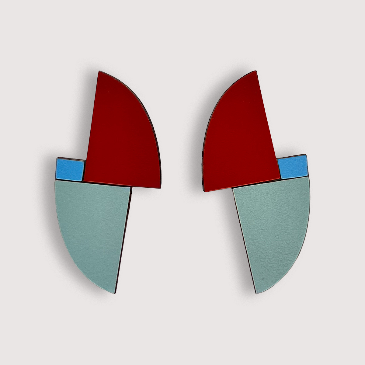 Kokoro | Geometric Formica and Wood Statement Earrings