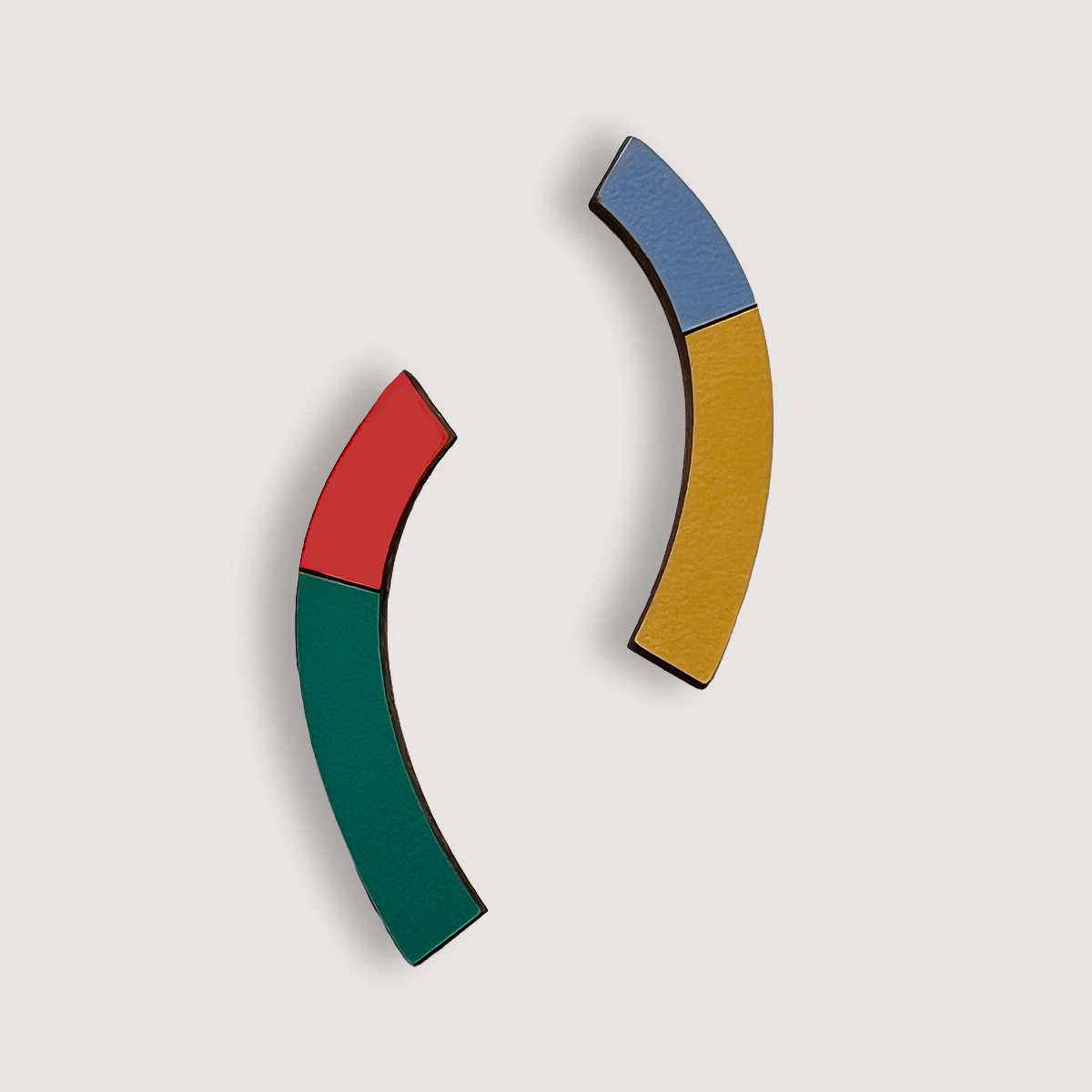 Dispari | Mismatched Formica and Wood Statement Earrings