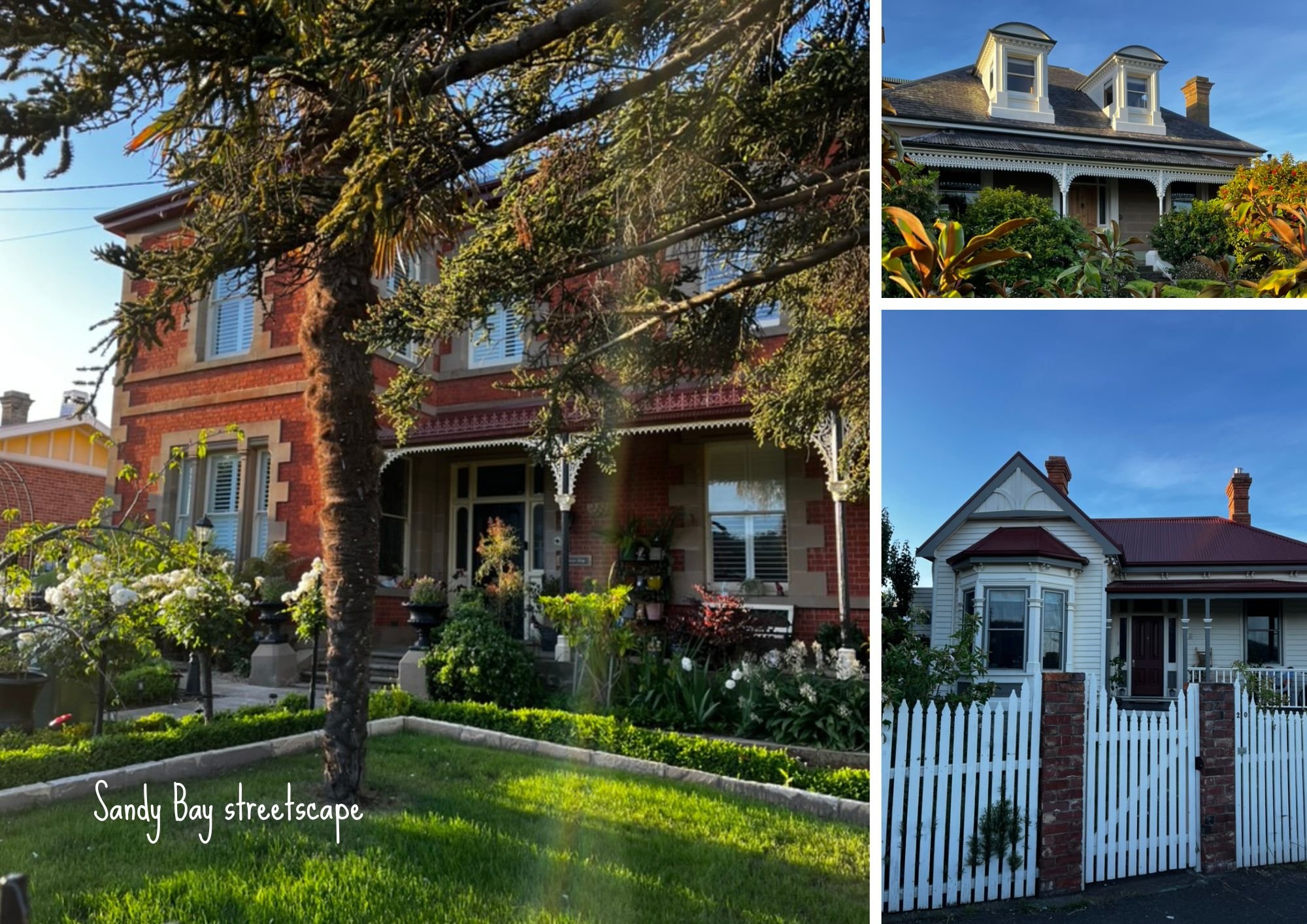 Original houses in Sandy Bay, Tasmania