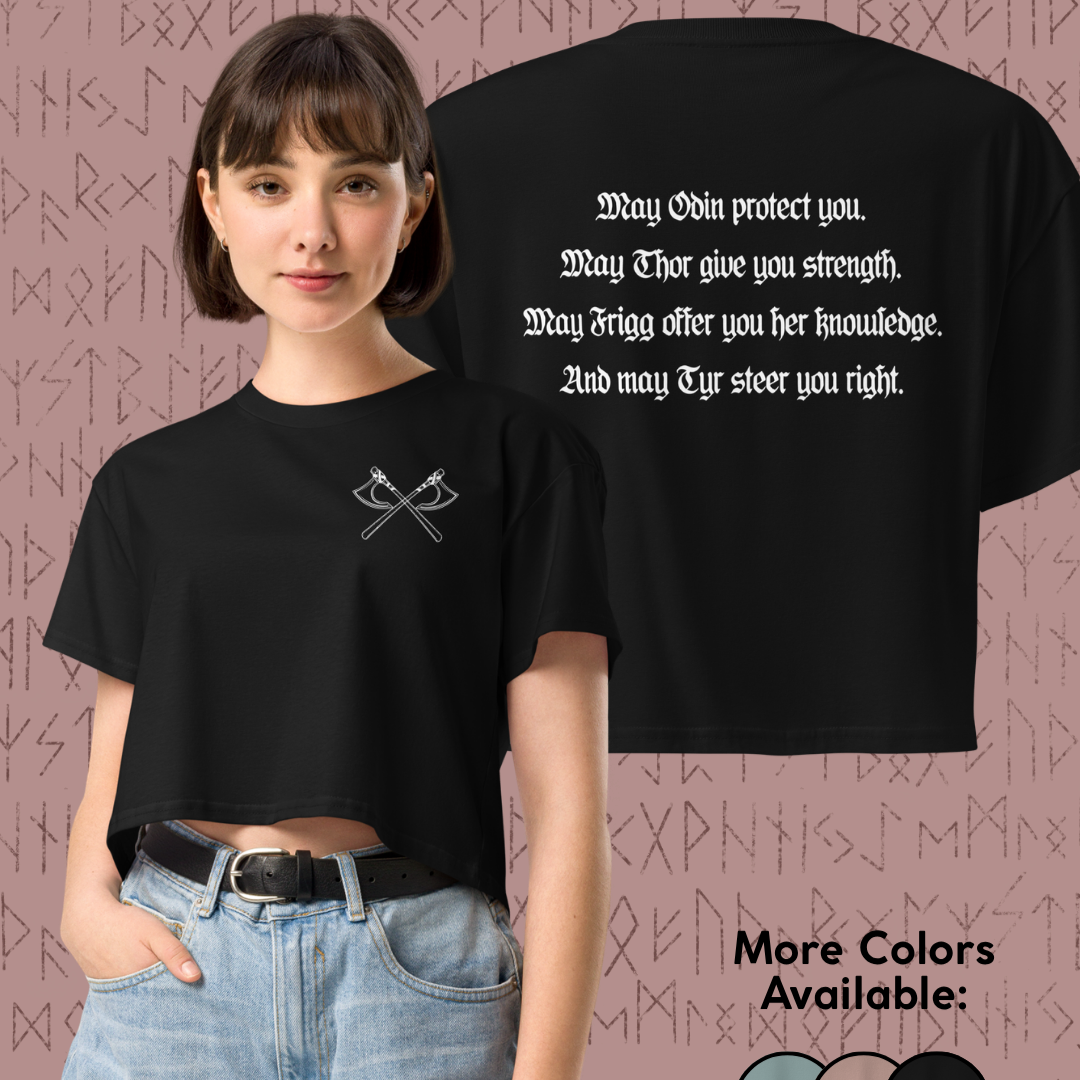 Aesir Blessing Crop Top (White Lettering)