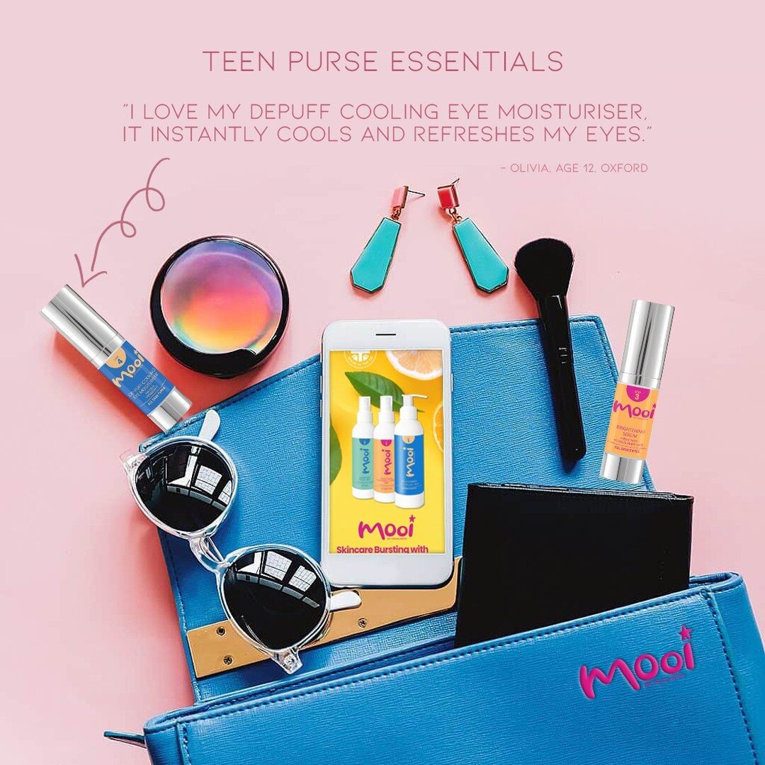 Teen Purse Essentials - The Depuff Cooling Eye Moisturiser is one of the favourite Mooi skincare products. #teenskincare #teenskincareproducts #teenskincareroutine #tweenstyle #tweenskincare