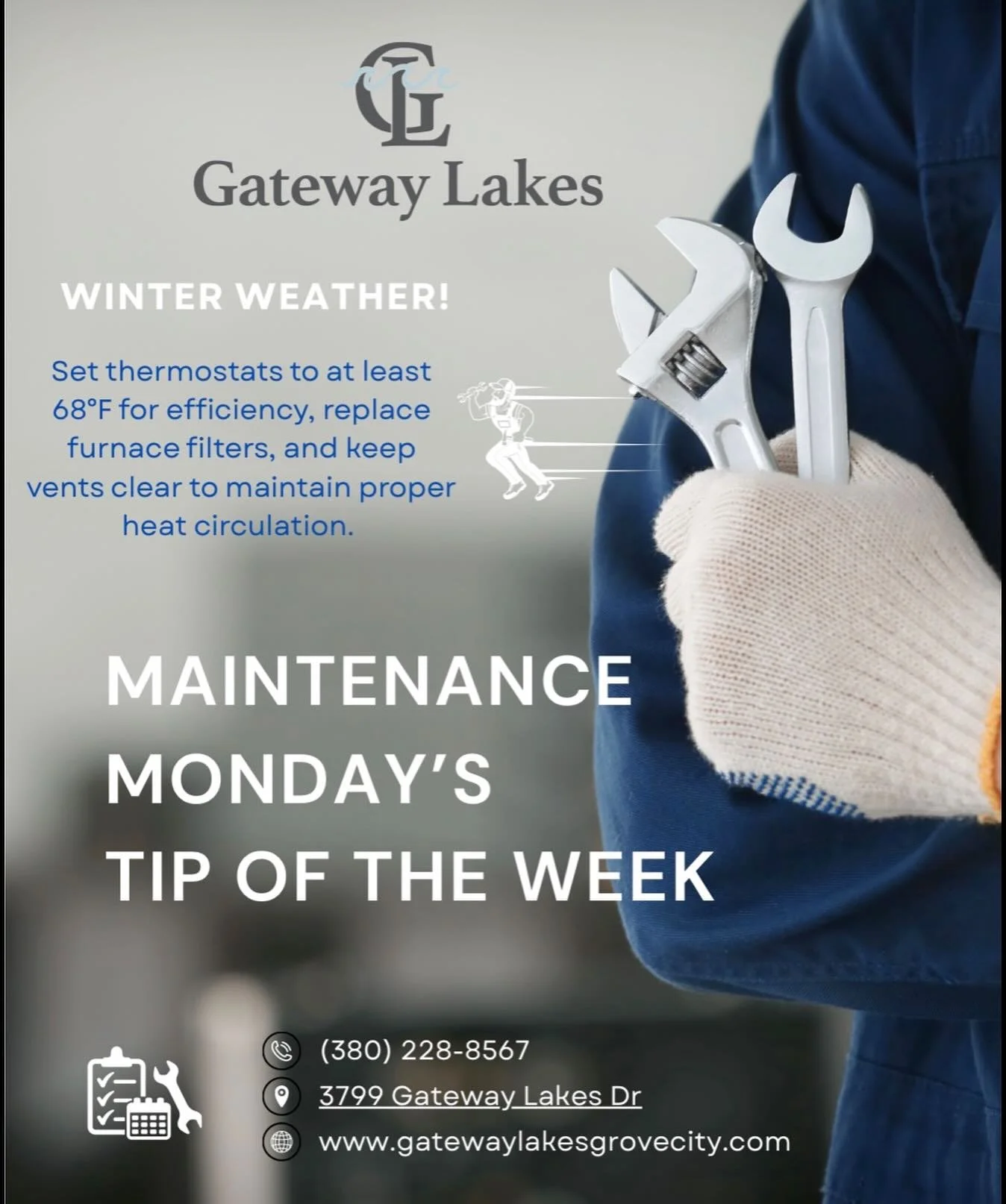 Furnaces have a hard time keeping up with demand in frigid temperatures, lowering your thermostat a little will actually make it run more efficiently!