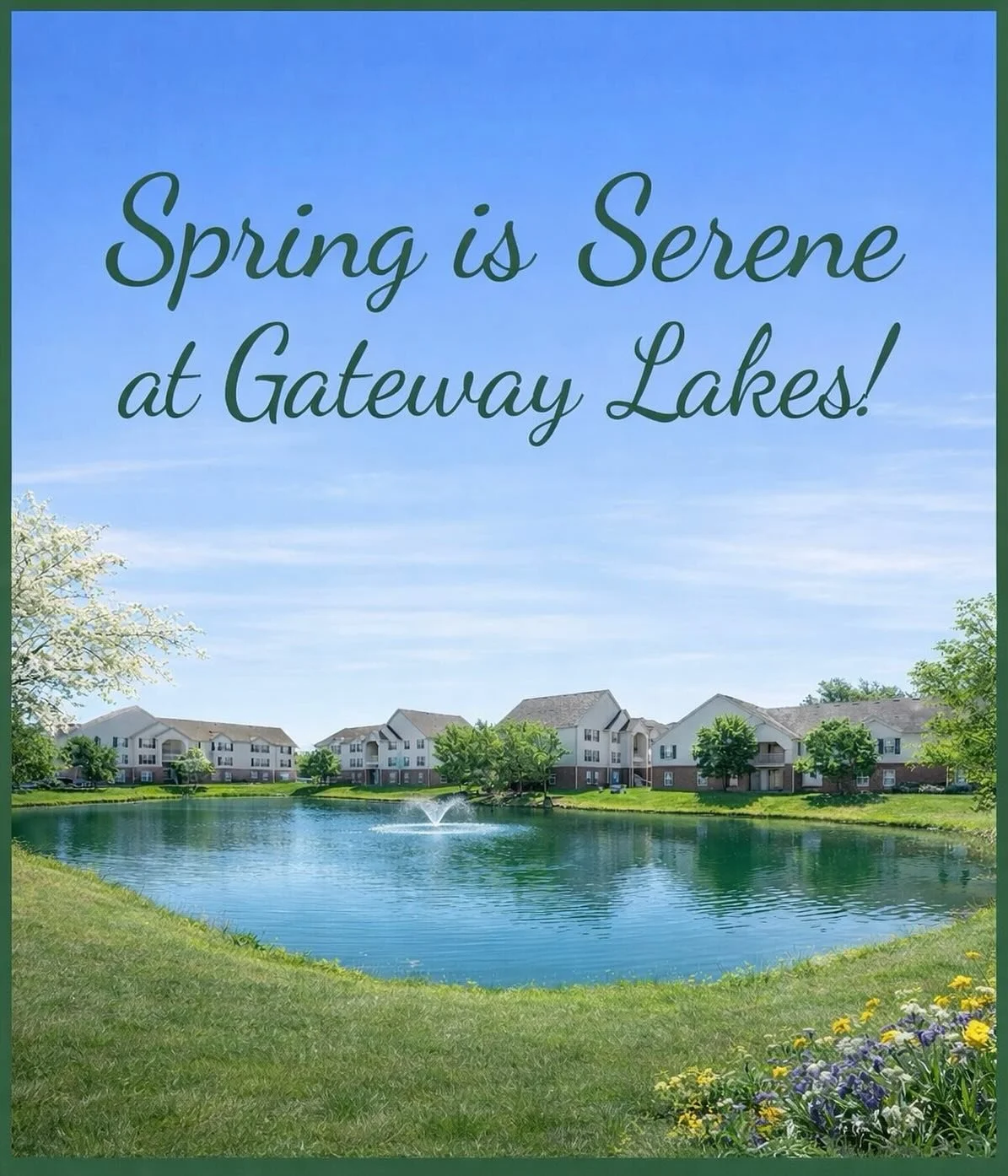 Spring is right around the corner! Quiet strolls around the ponds, sitting lakeside on a bench with a good book, and warm afternoon romps with the pups at the dog bark - just a few of the ways to spend peaceful spring days at Gateway Lakes! 
#springi