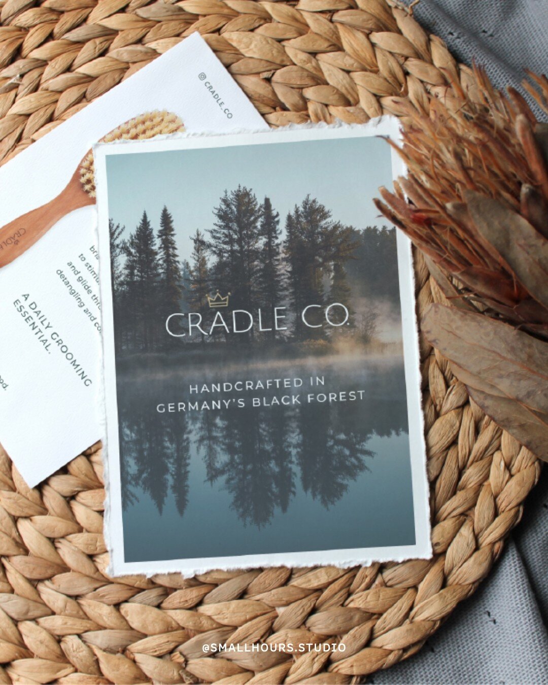 Cradle Co. is a Sydney-based brand offering small-batch handcrafted wooden brushes for babies, toddlers and adults. We were tasked with creating eco-conscious packaging for a diverse line-up of wooden brushes within this new business&rsquo; tight res