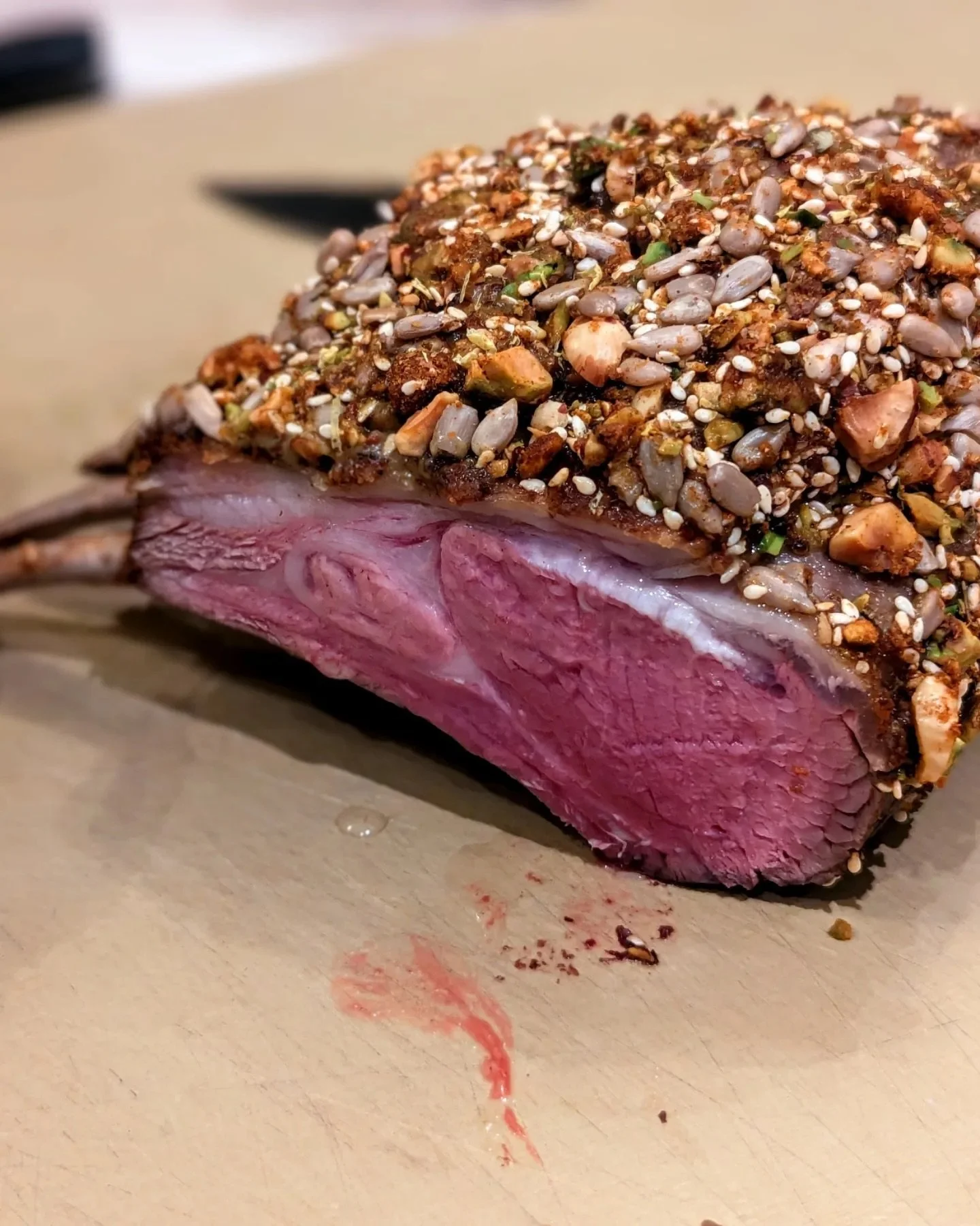 Roasted Lamb Rack, Hazelnut Dukkah