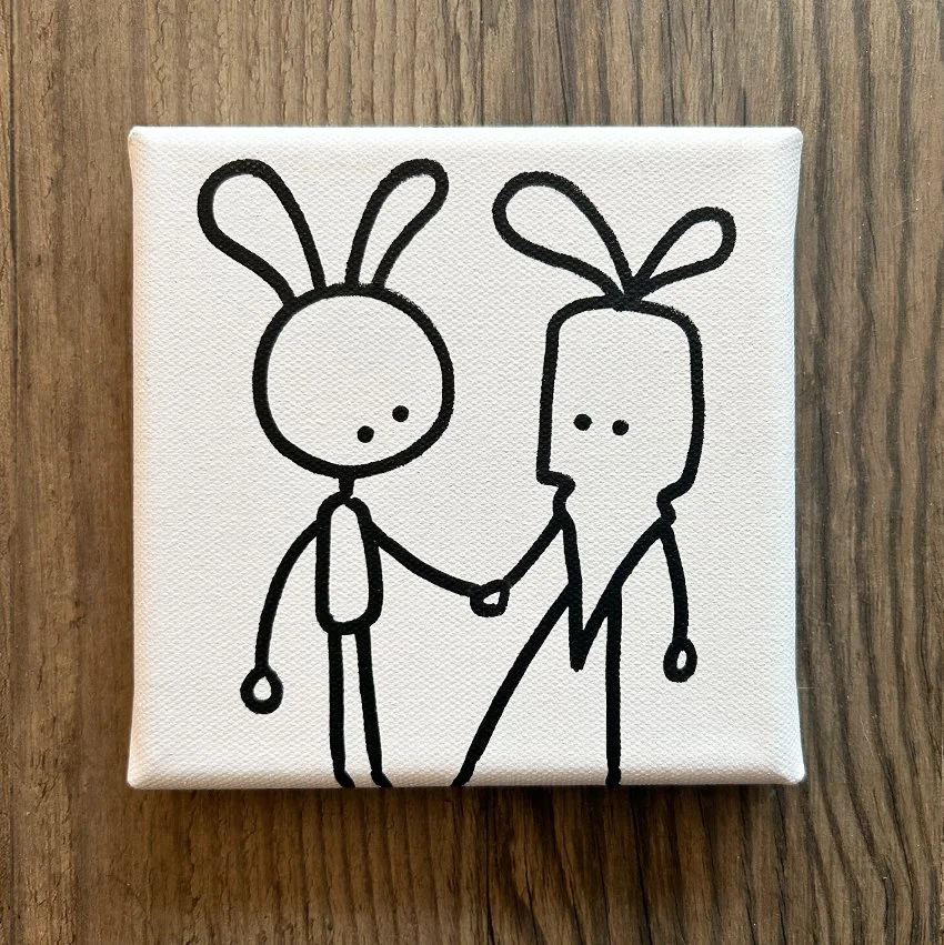 Leinwand 13x13 cm // hase & karotte