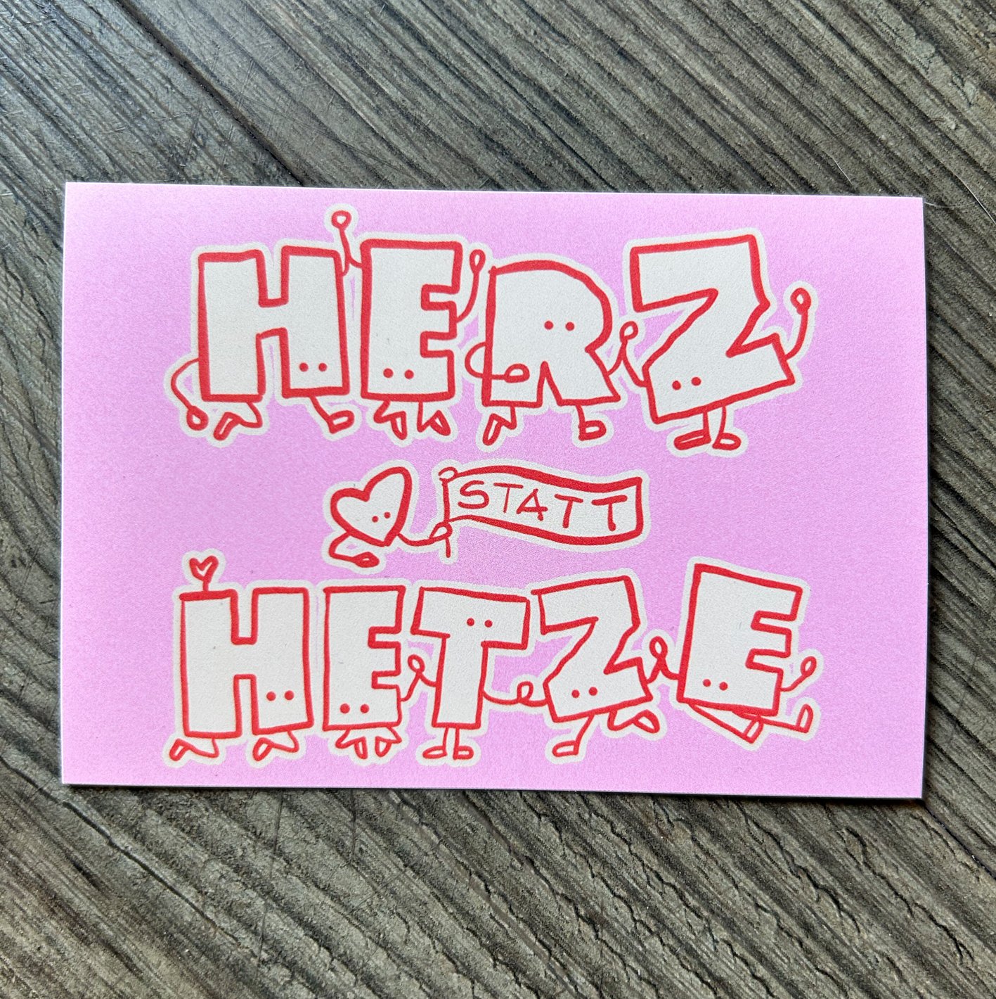Sticker HERZ STATT HETZE