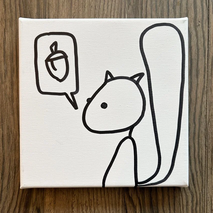 Leinwand 20x20 cm // zweites eichhörnchen