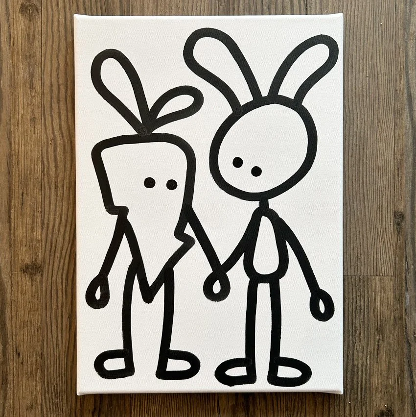 Leinwand 30x45 cm // karotte & hase