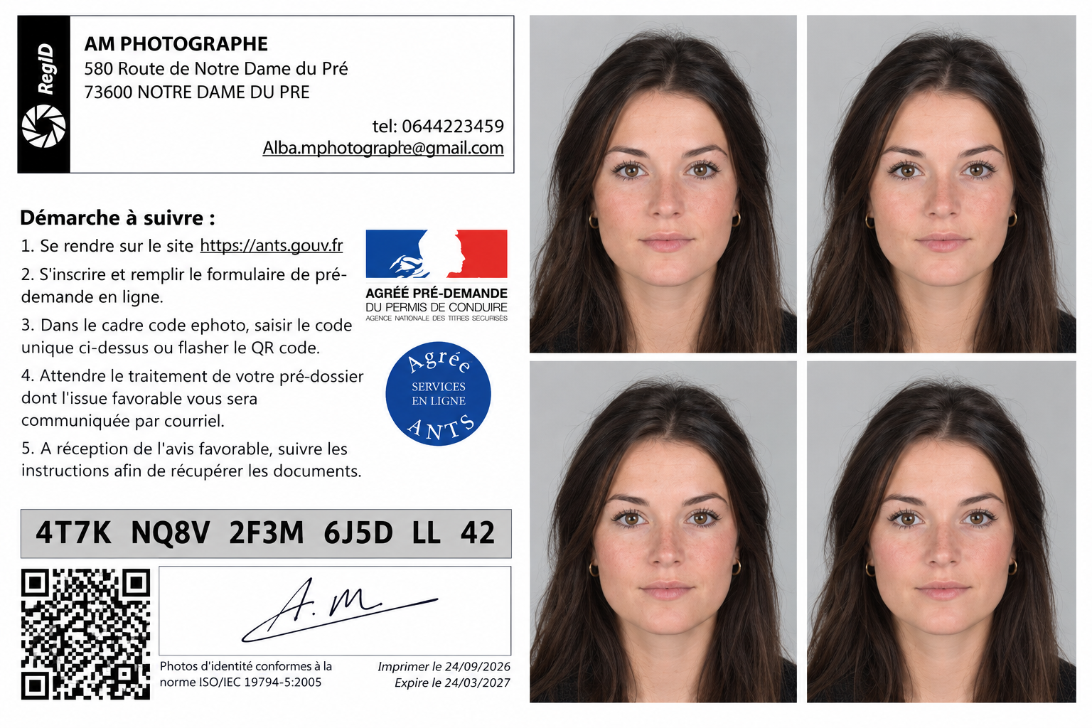 AM Photographe, photographe professionnelle à Moûtiers en Savoie : portraits studio, immobilier, scolaire, animalier et photos d’identité agréées ANTS. Déplacements dans toute la Tarentaise, des 3 Vallées à Bourg-Saint-Maurice et Albertville.