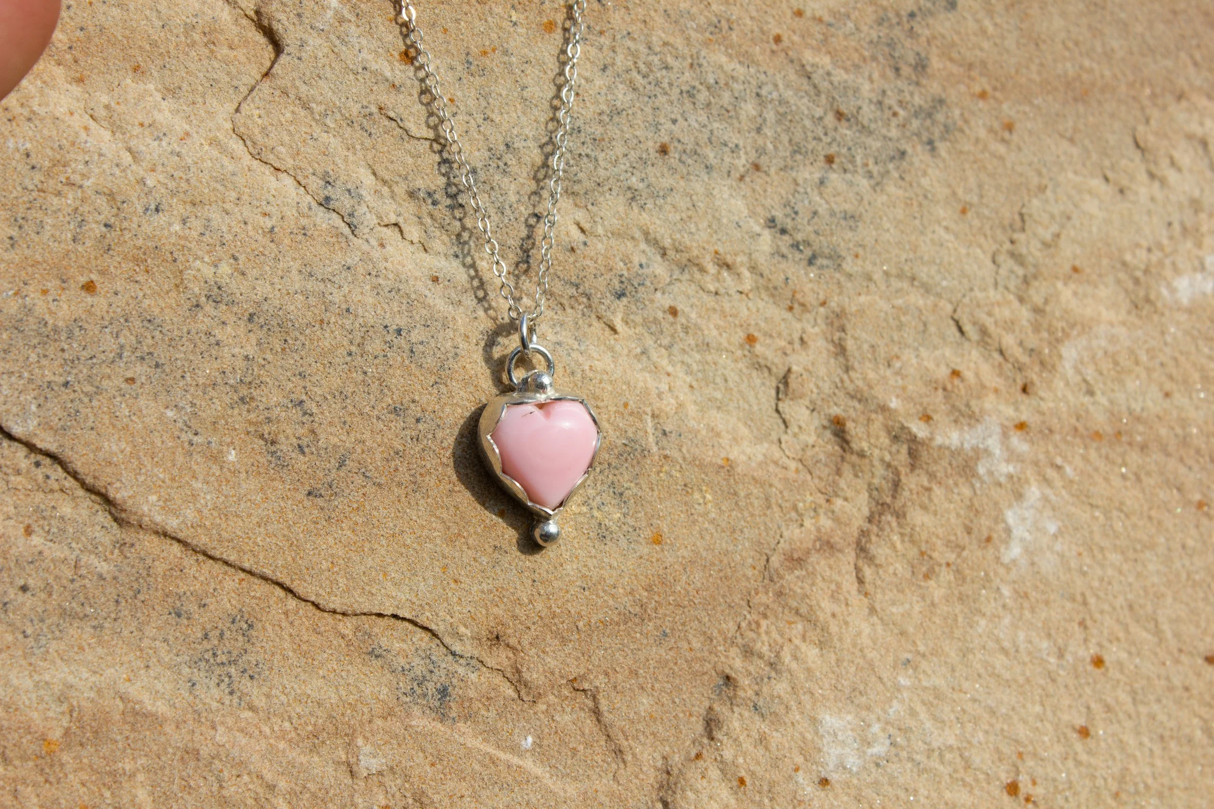 Pink Conch Heart Neacklace