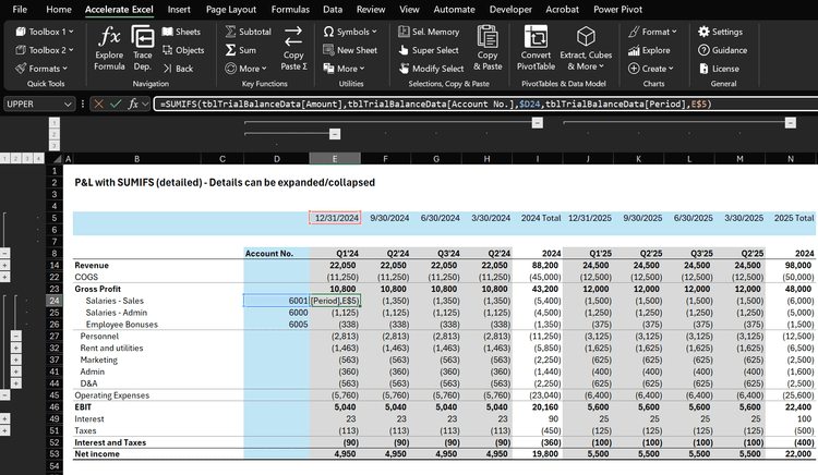 Build a Profit & Loss Statement in Excel: Practical Guide | Accelerate ...