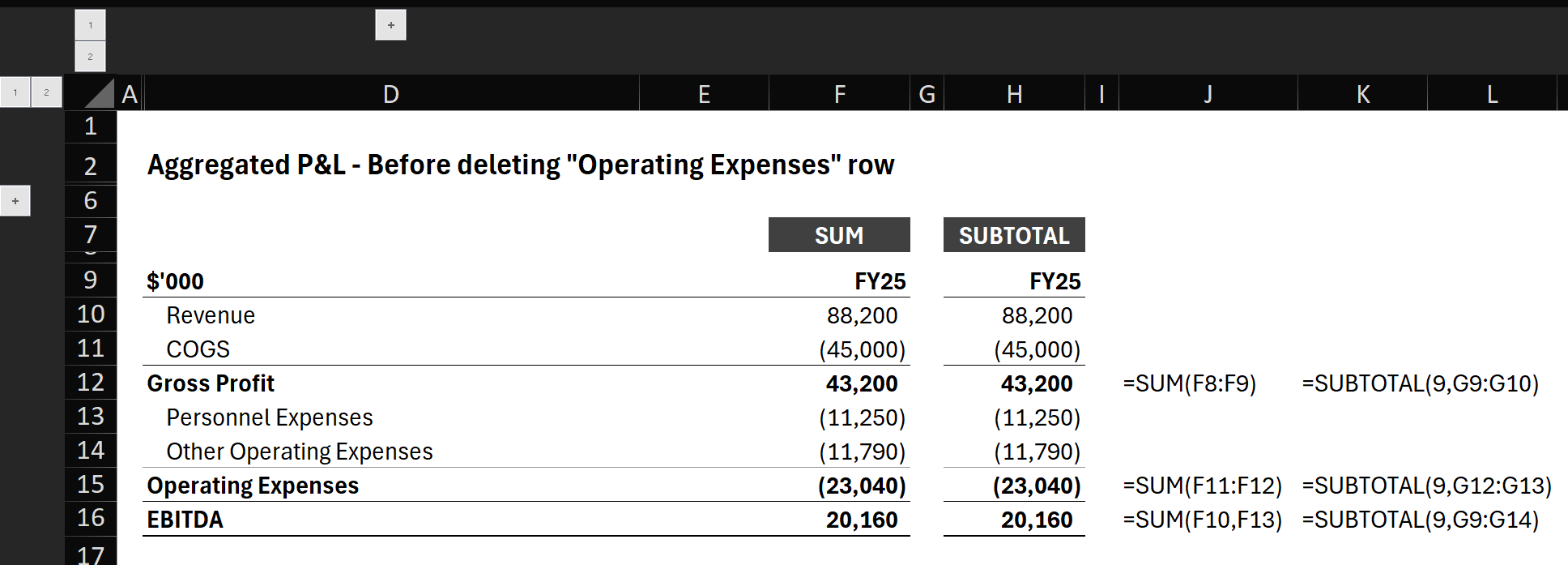 Excel SUBTOTAL vs SUM: Why SUBTOTAL is Better | Accelerate Excel