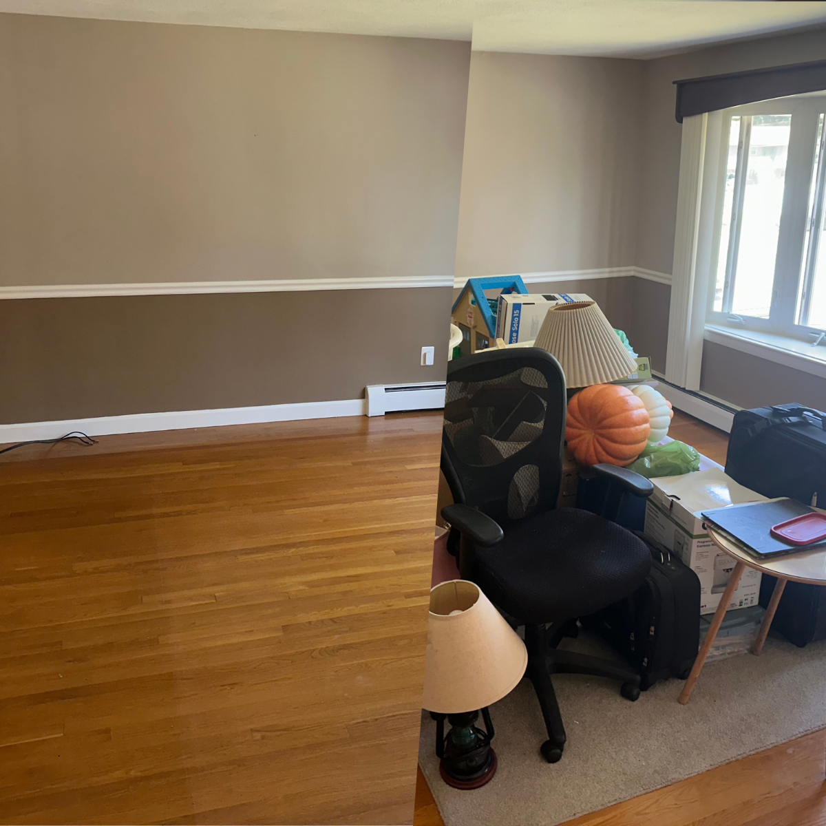 Image showing before and after of a property cleanout done by PurgePros