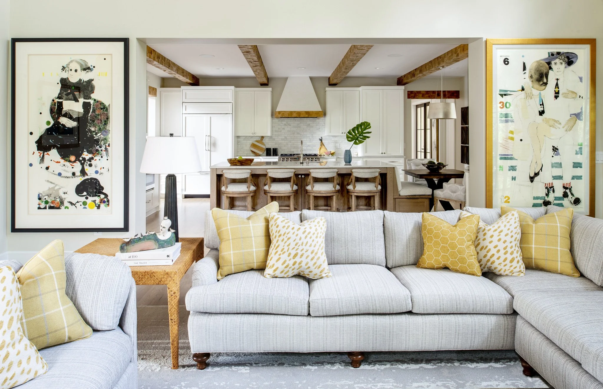 Open-concept living space in a Triangle custom home featuring a connected kitchen, gathering area, and personalized interior finishes designed for everyday comfort and entertaining.