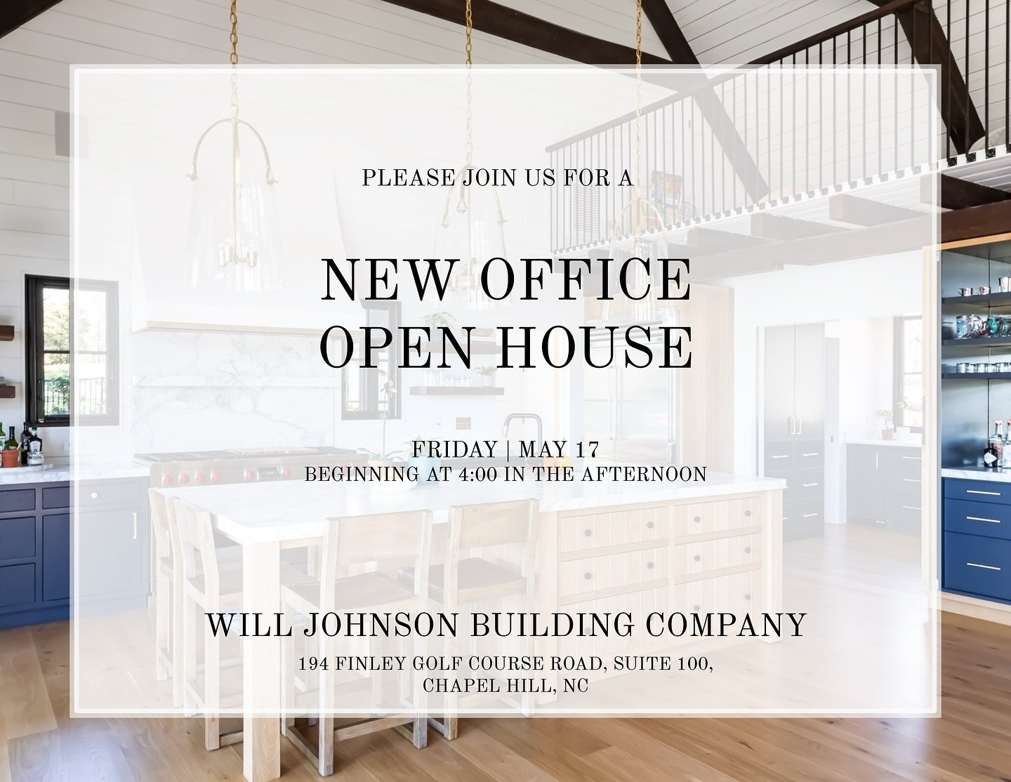We are thrilled to invite you to the our New Office Open House on Friday, May 17th, 2024. Beginning at 4:00pm, stop by at any time to enjoy food and refreshments as you meet our team, vendors and clients while you tour our new space. Event is open to