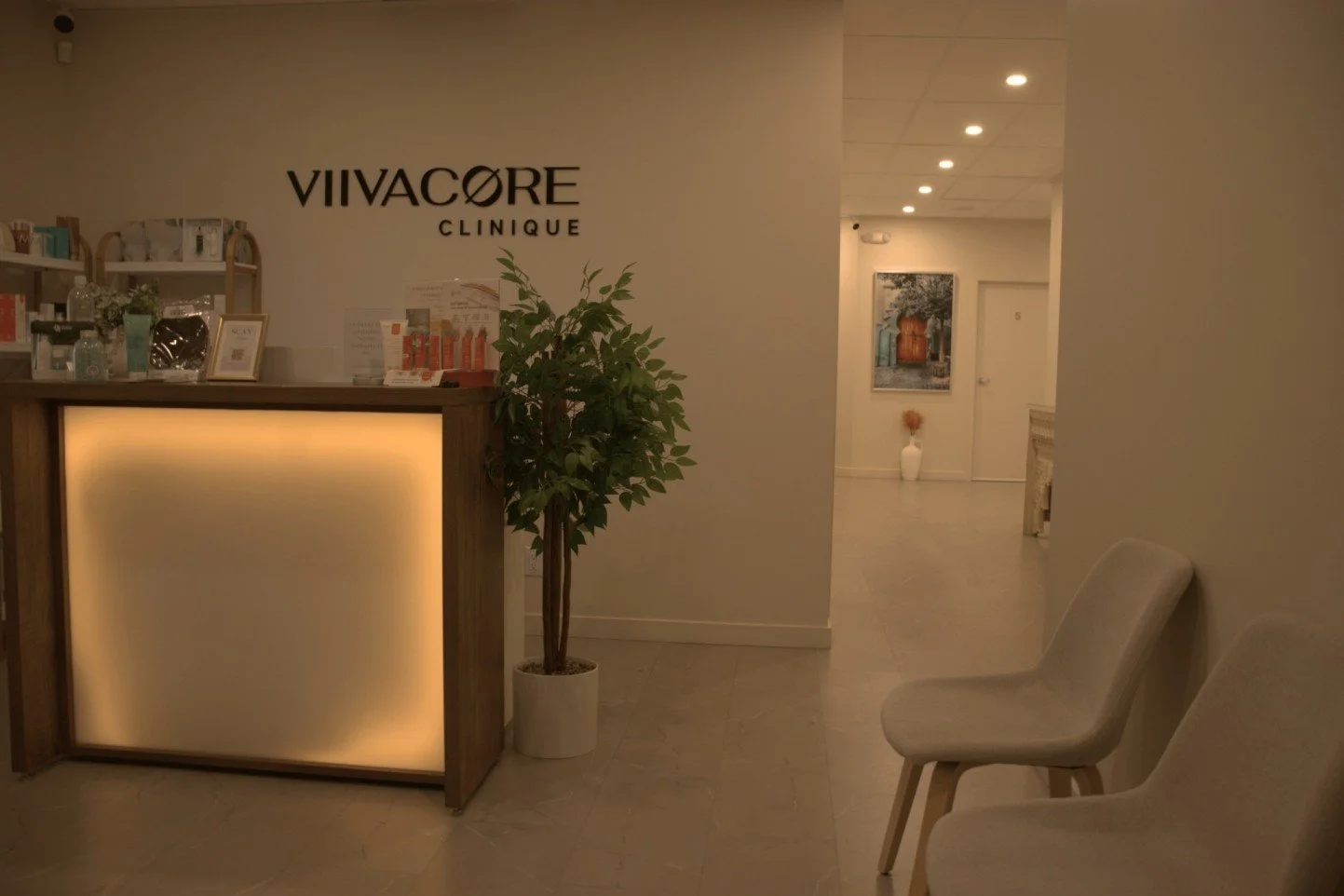 Intérieur de Clinique Viivacore, clinique d'ostéopathie et massothérapie à Boucherville — ambiance zen et accueillante