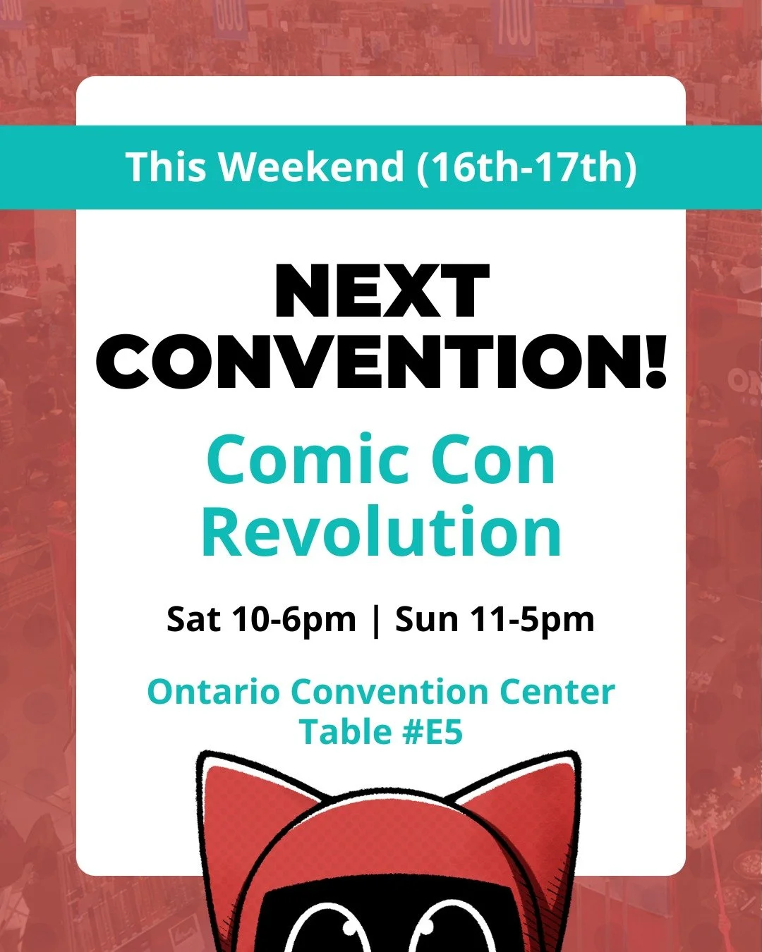 Next event - Ontario Comic Con Revolution! I'll have a bunch of new stickers and all my usual merch. Come say hi at Table E5!

@comicconrevolution #comicconrevolution #artistalley #madebyhumans #catart #smallbusiness