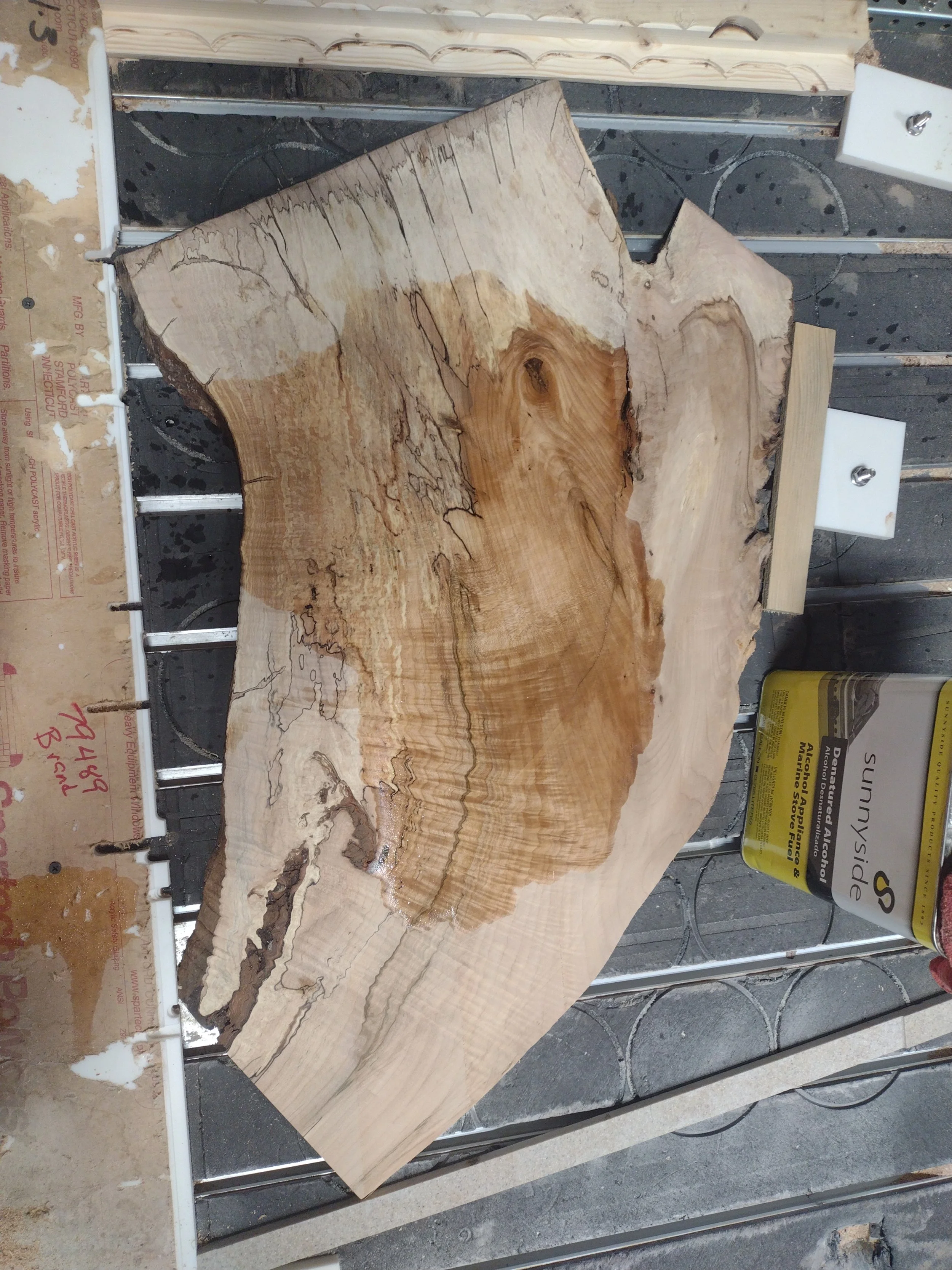Large Slab with Alcohol to bring out the grain