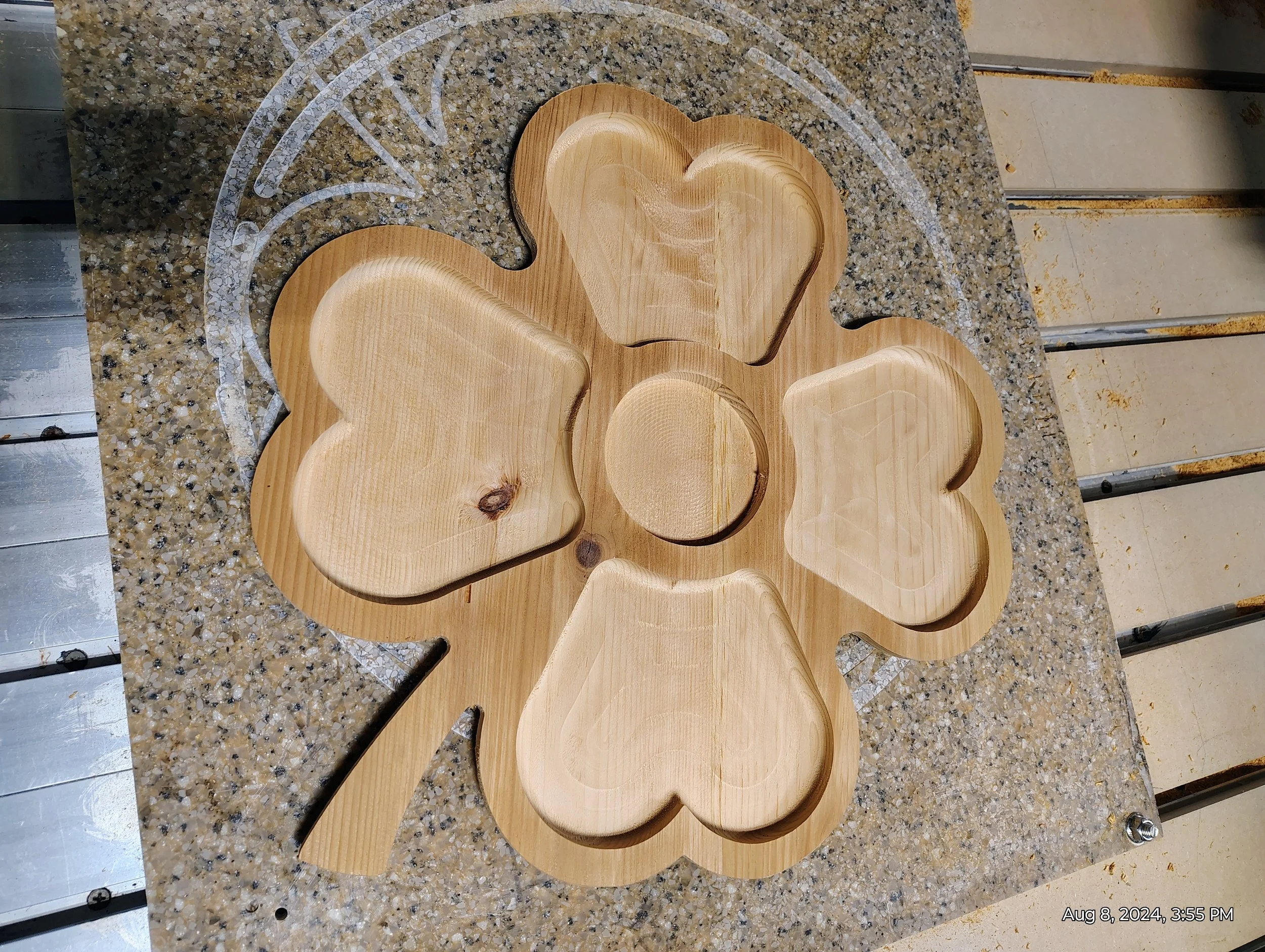 Four Leaf Clover Tray Carved