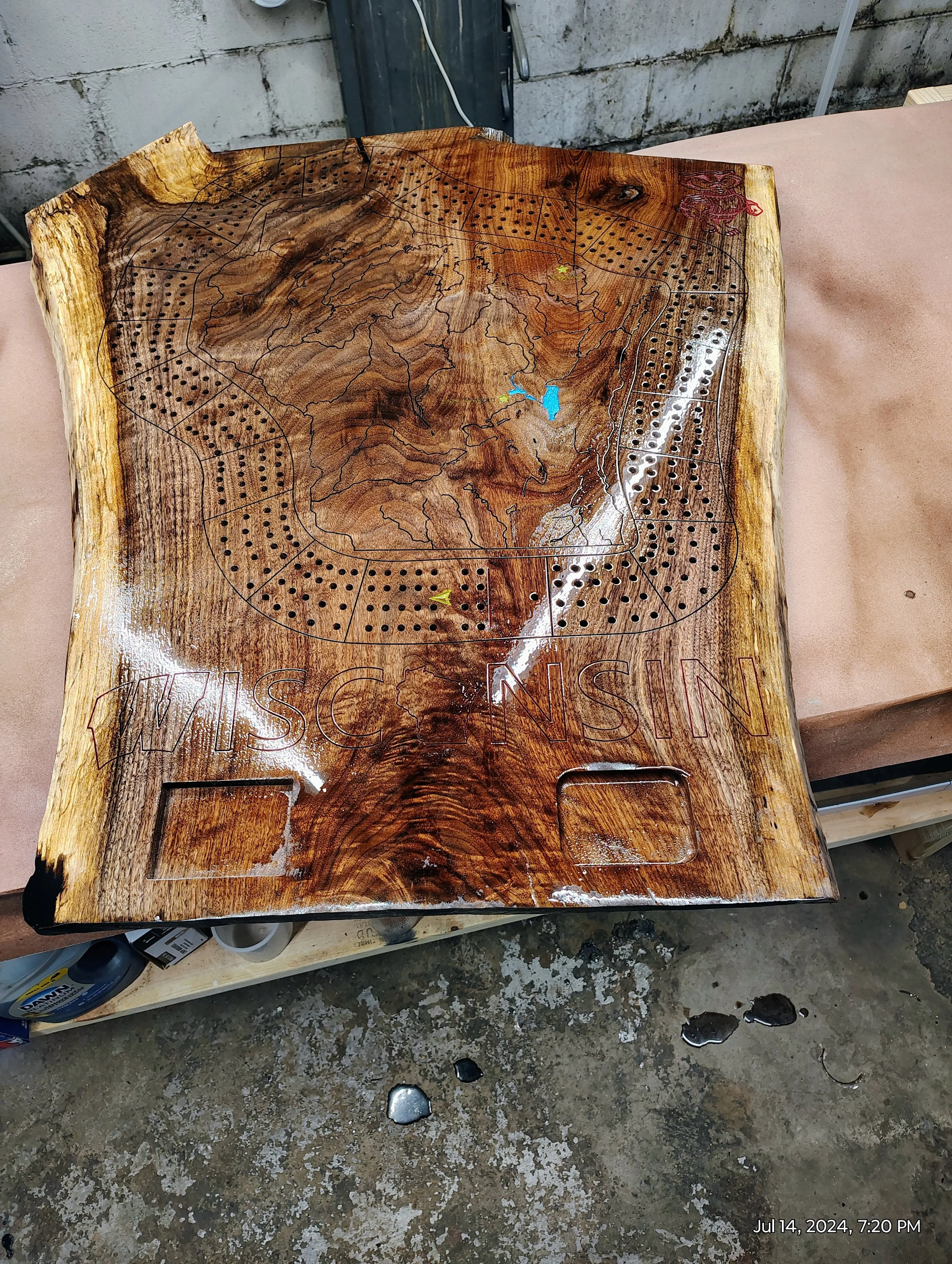 Wisconsin Cribbage Table Finished