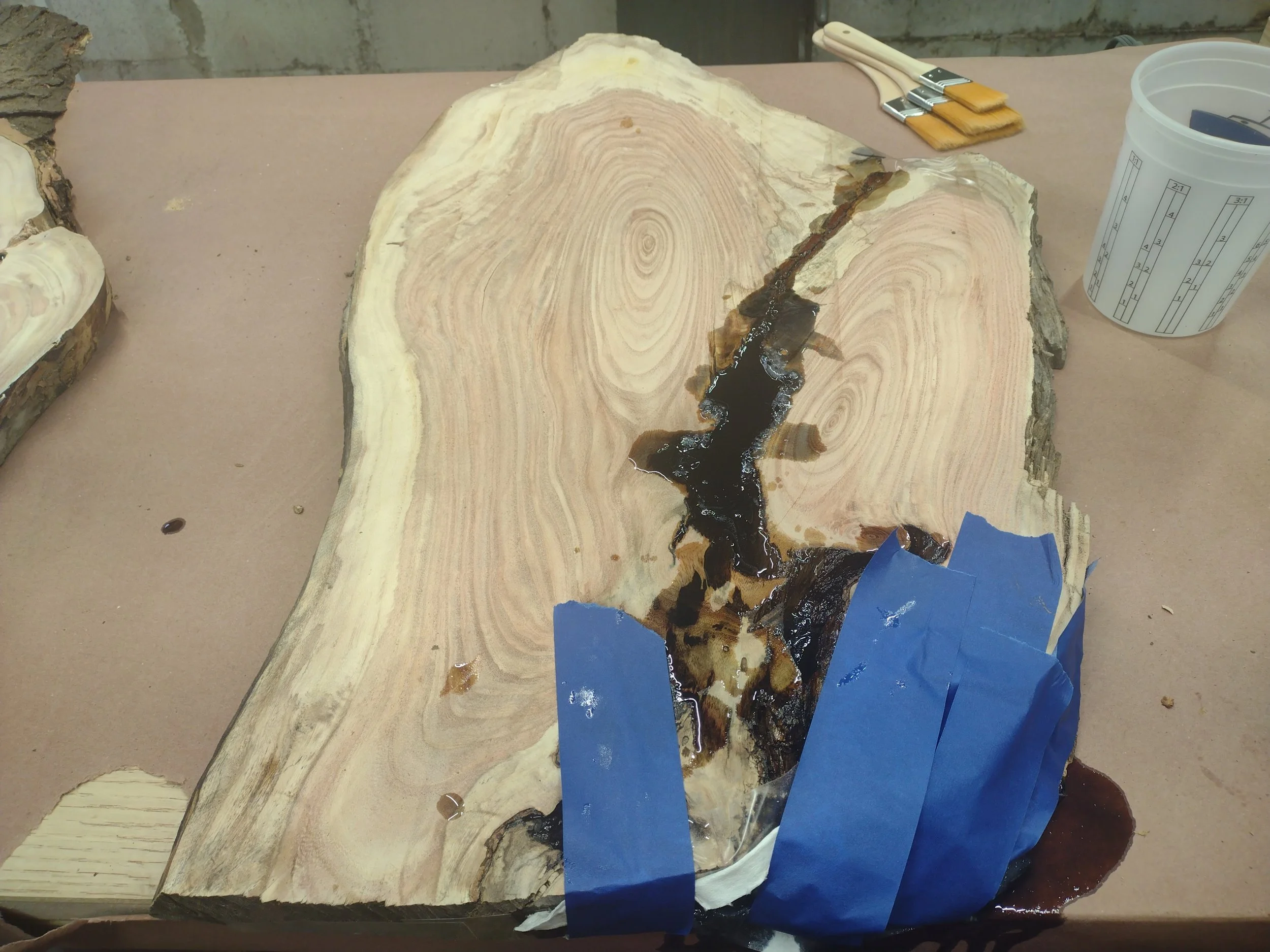 Slab Flattened and Black Epoxy Filled