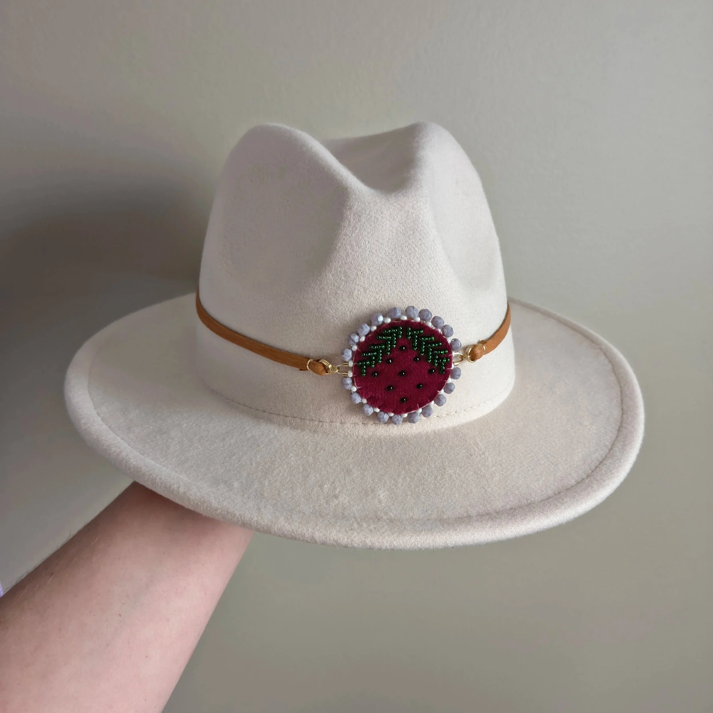 Beaded Raspberry Hat