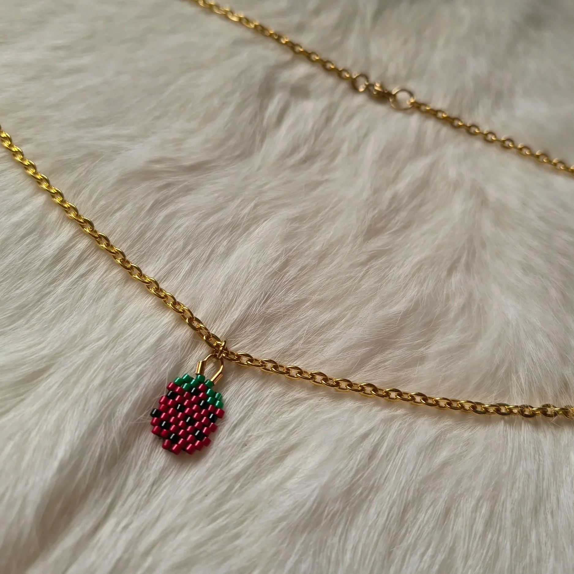 Beaded Raspberry Necklace