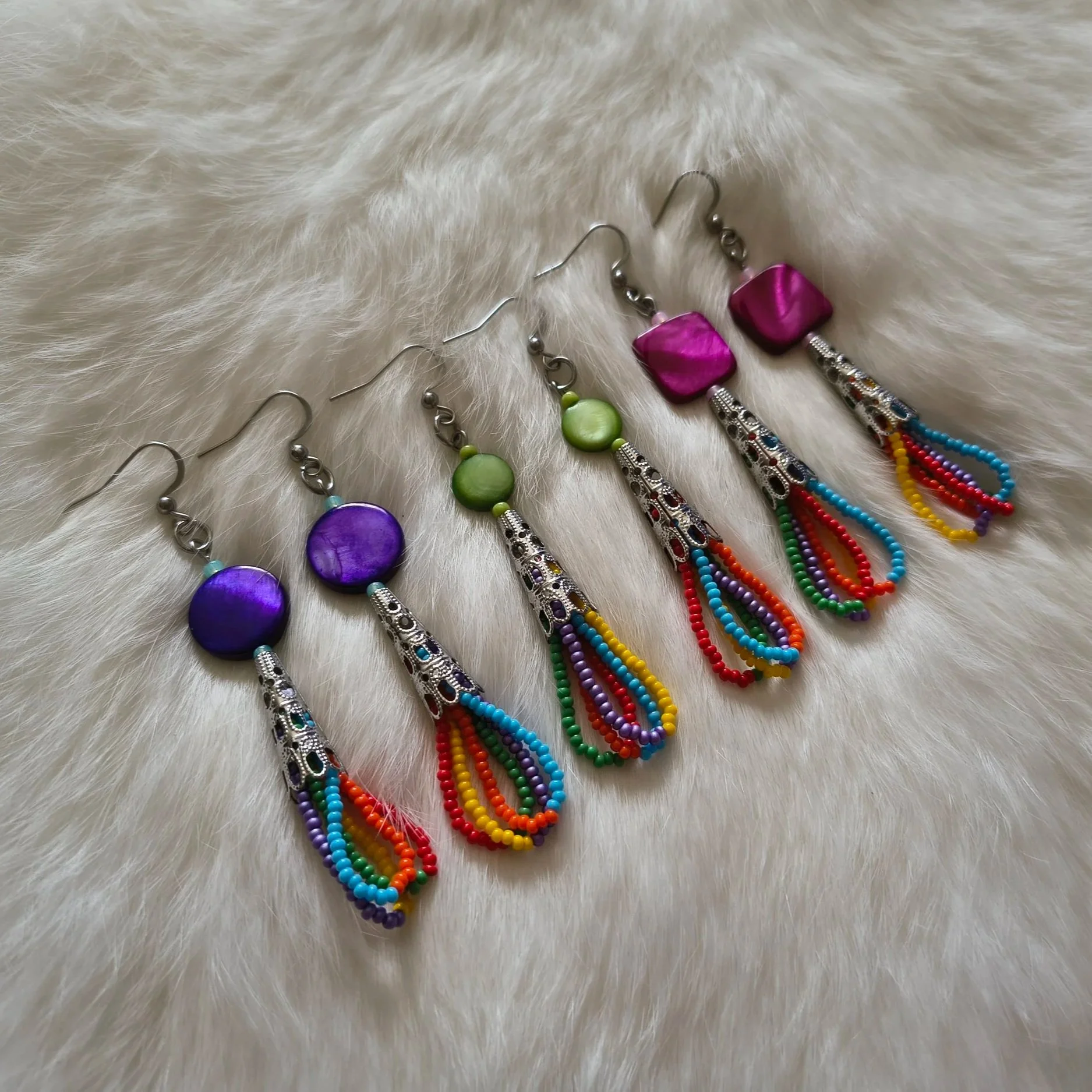 Mini Beaded Pride Earrings