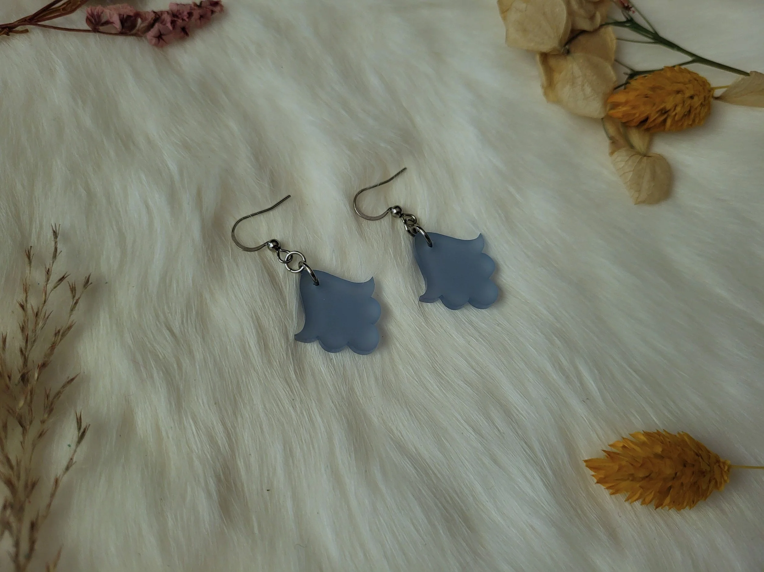 Acrylic Baby Blue Earrings