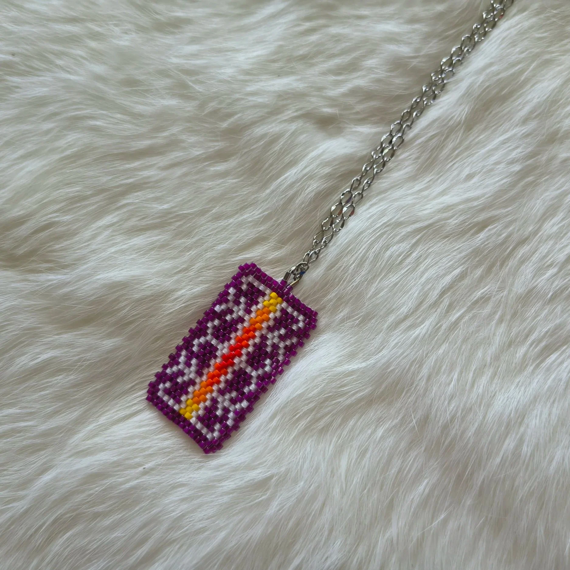 Beaded Wabanaki Double Curve Necklace