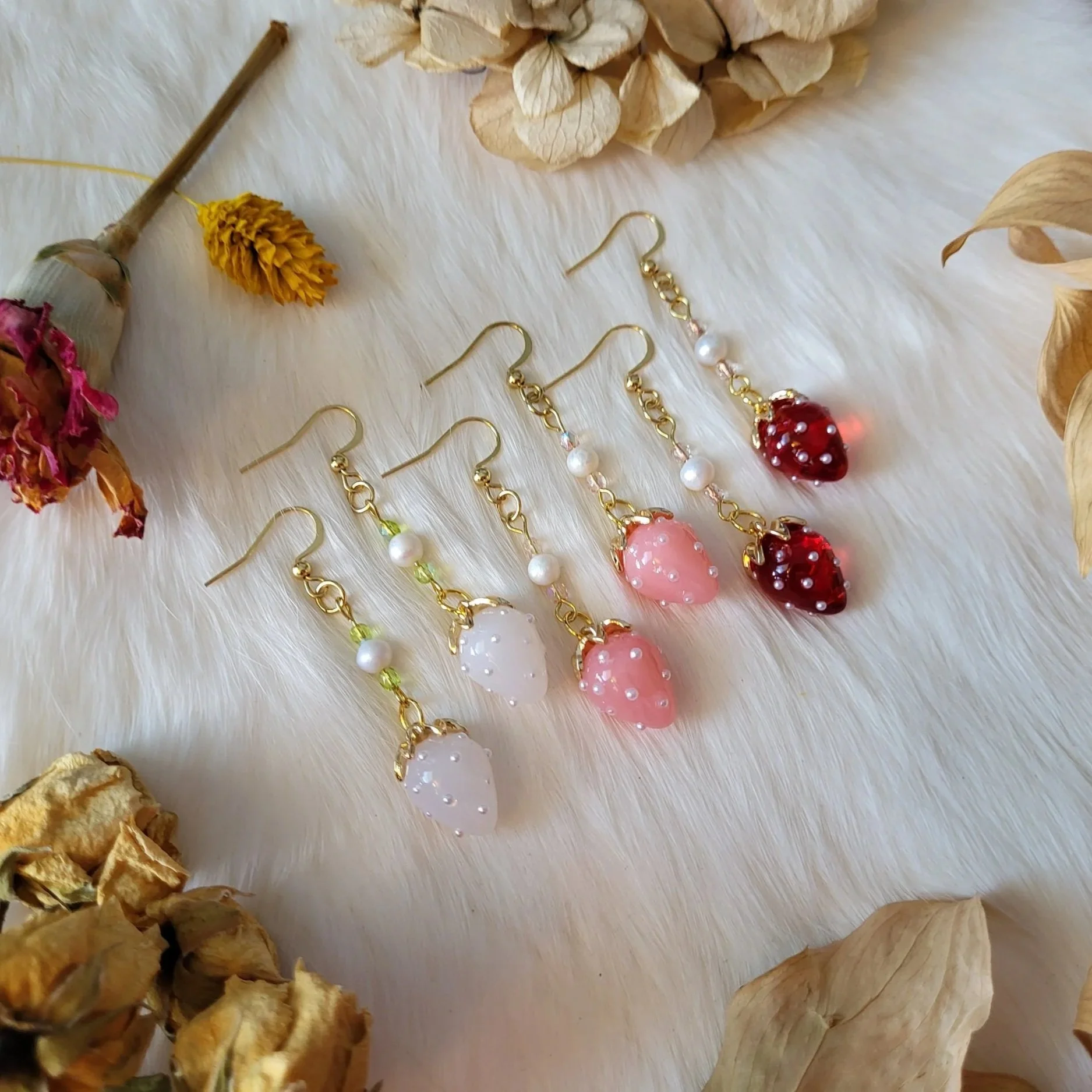 Strawberry Pearl Earrings