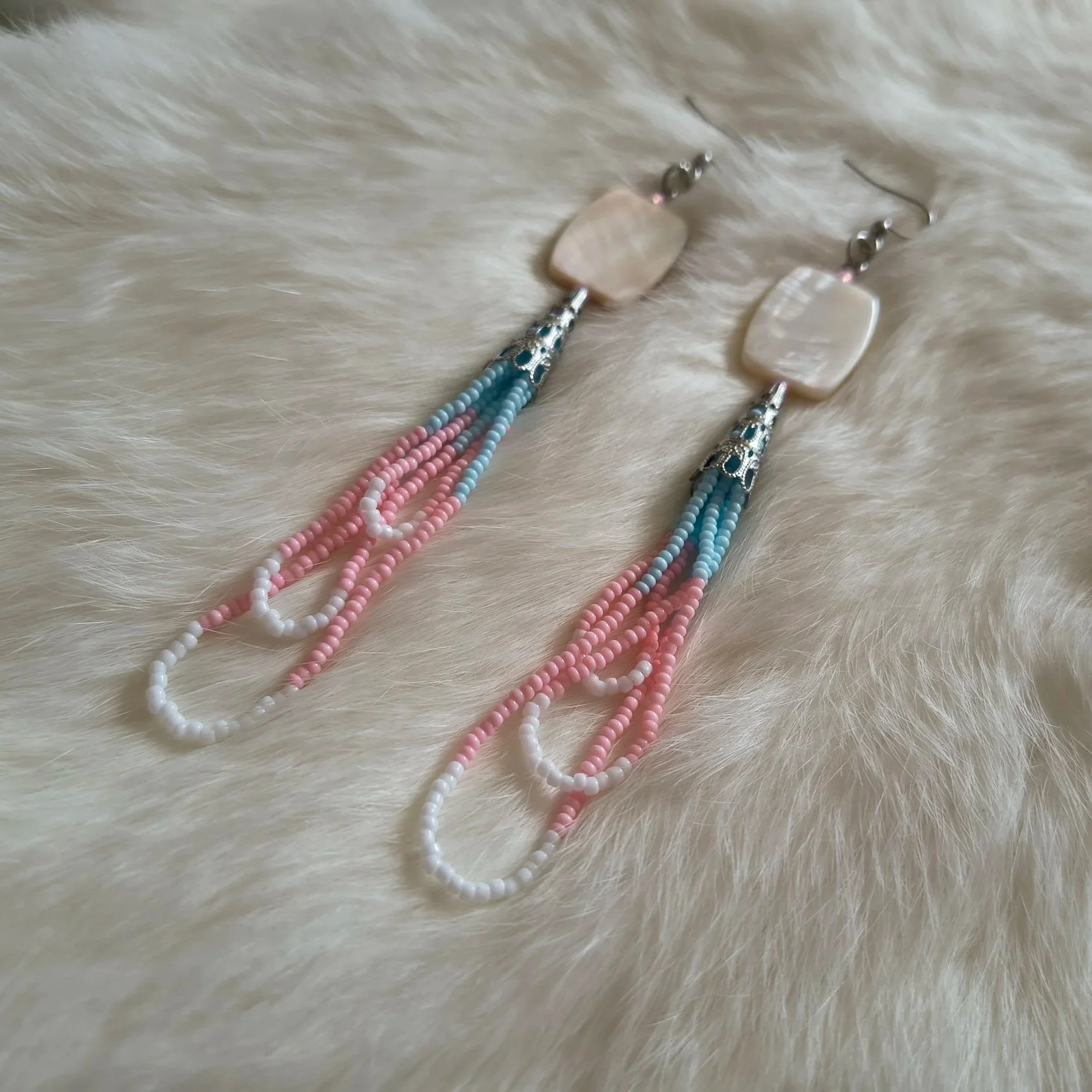 Beaded Transgender Pride Earrings