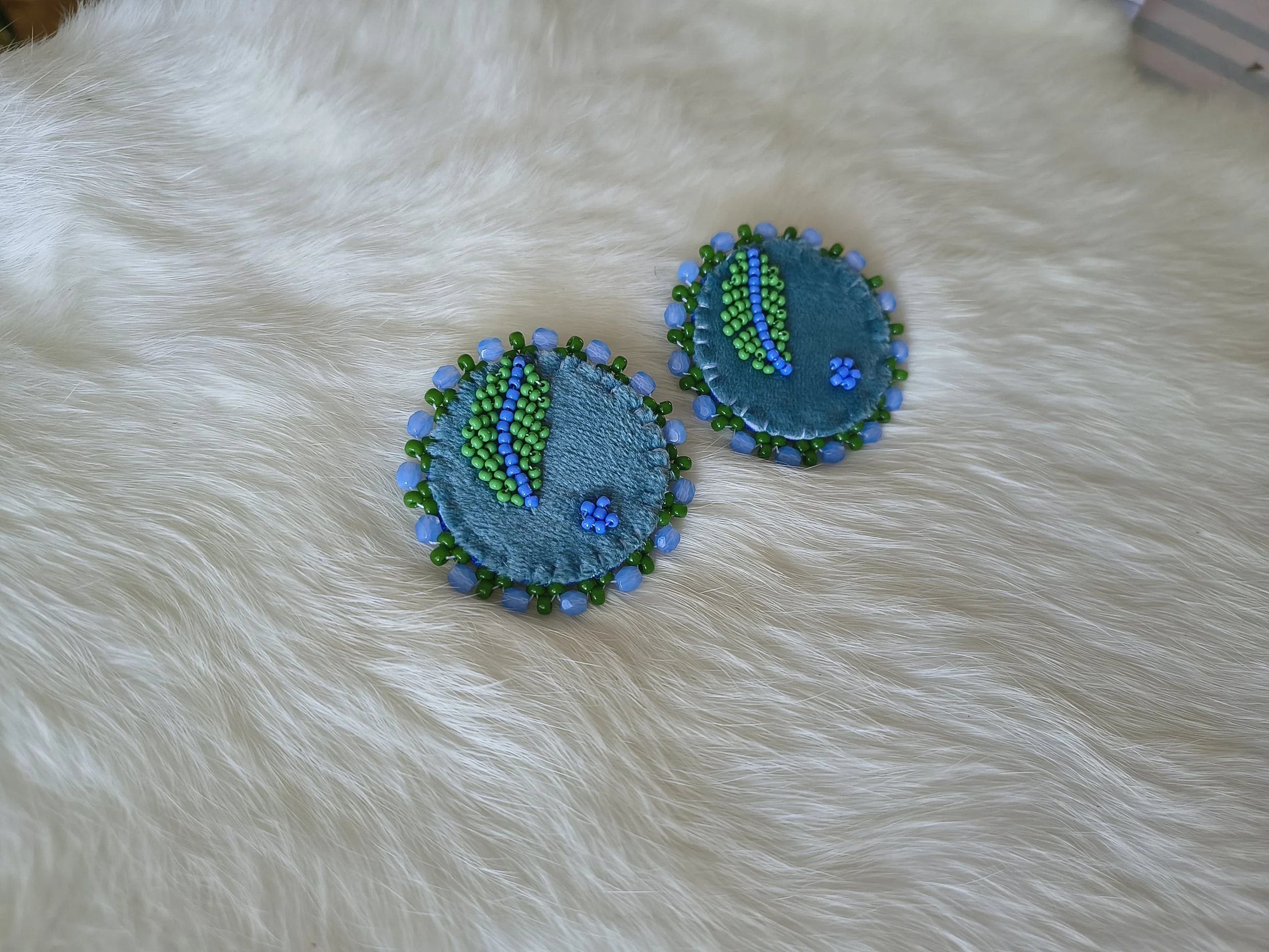 Beaded Blueberry Earrings