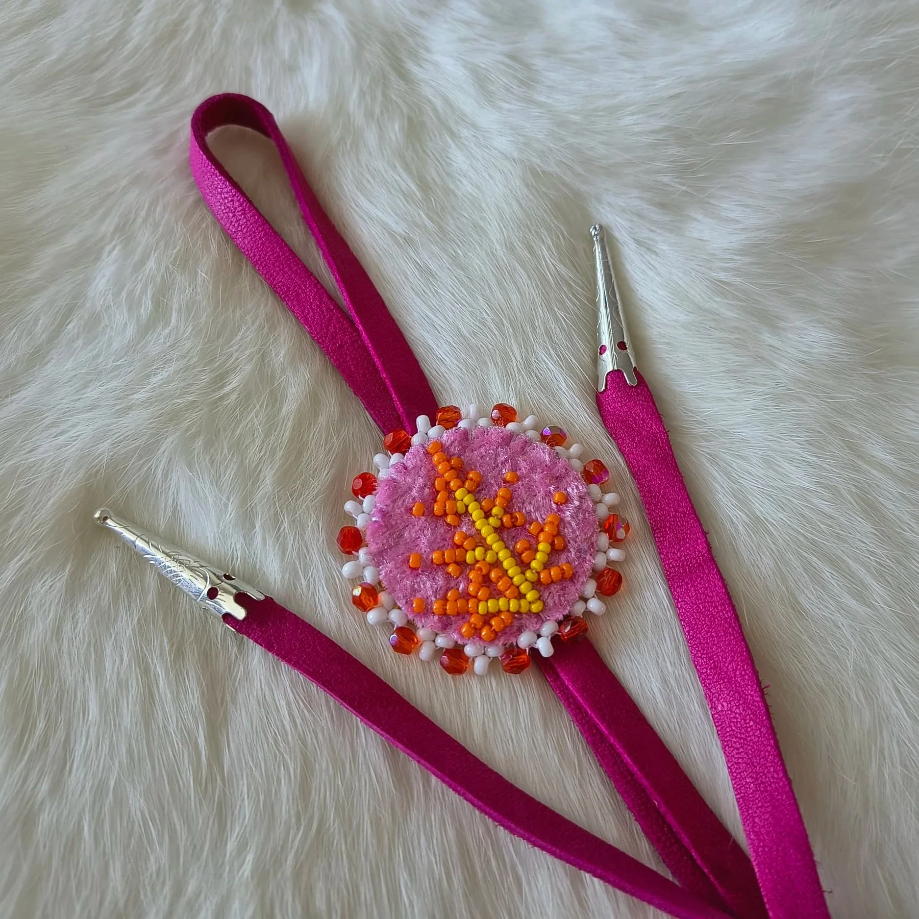 Beaded Cedar Bolo Tie