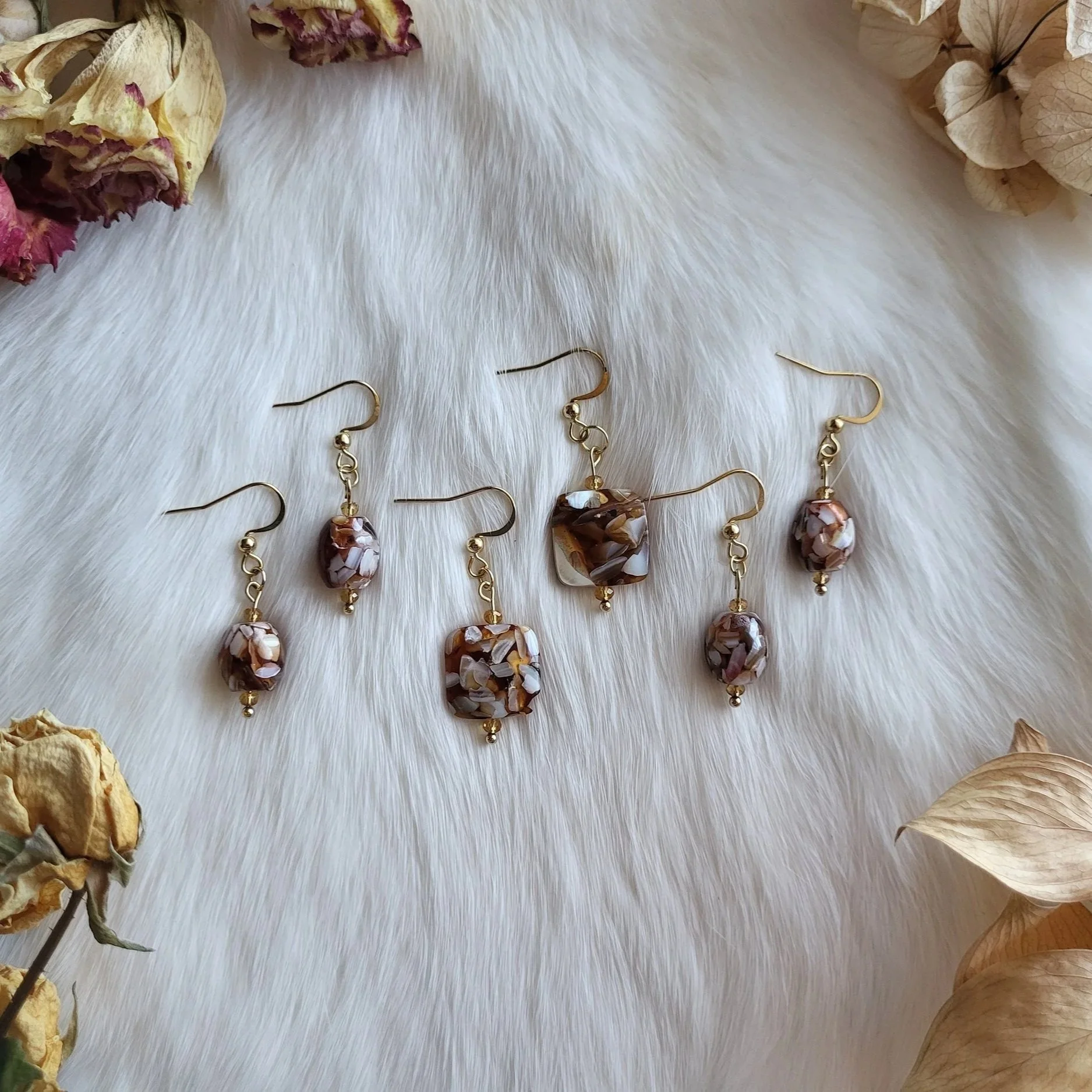 Crystal & MOP Bead Earrings