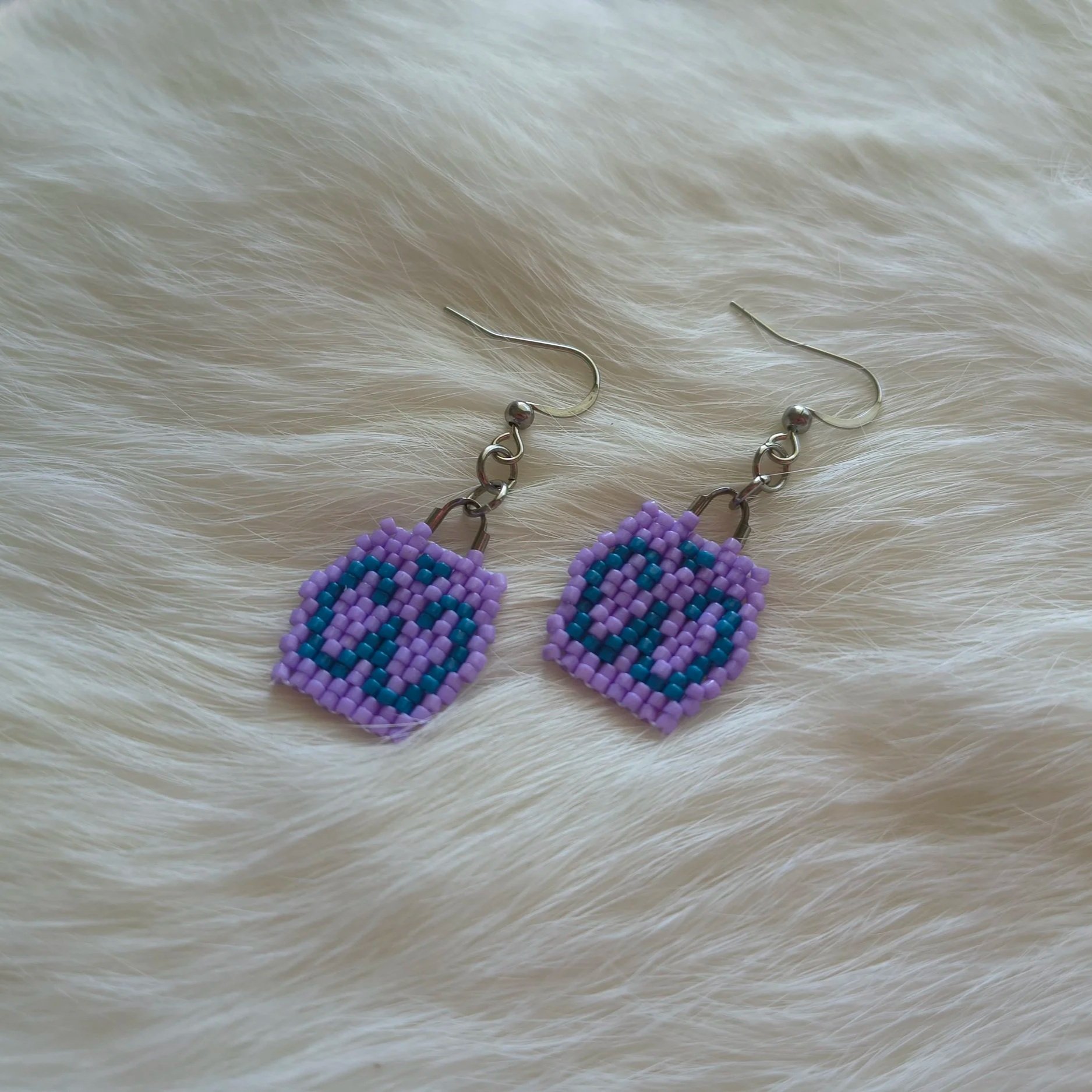 Beaded Wabanaki Double Curve Earrings