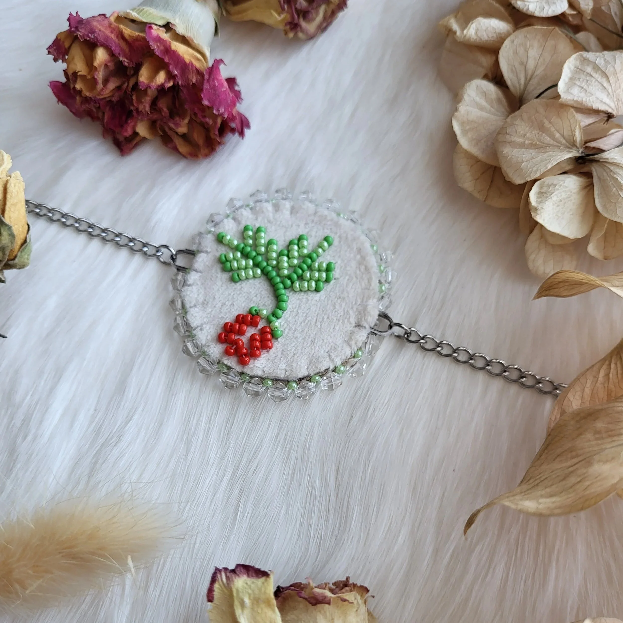 Beaded Strawberry Bracelet